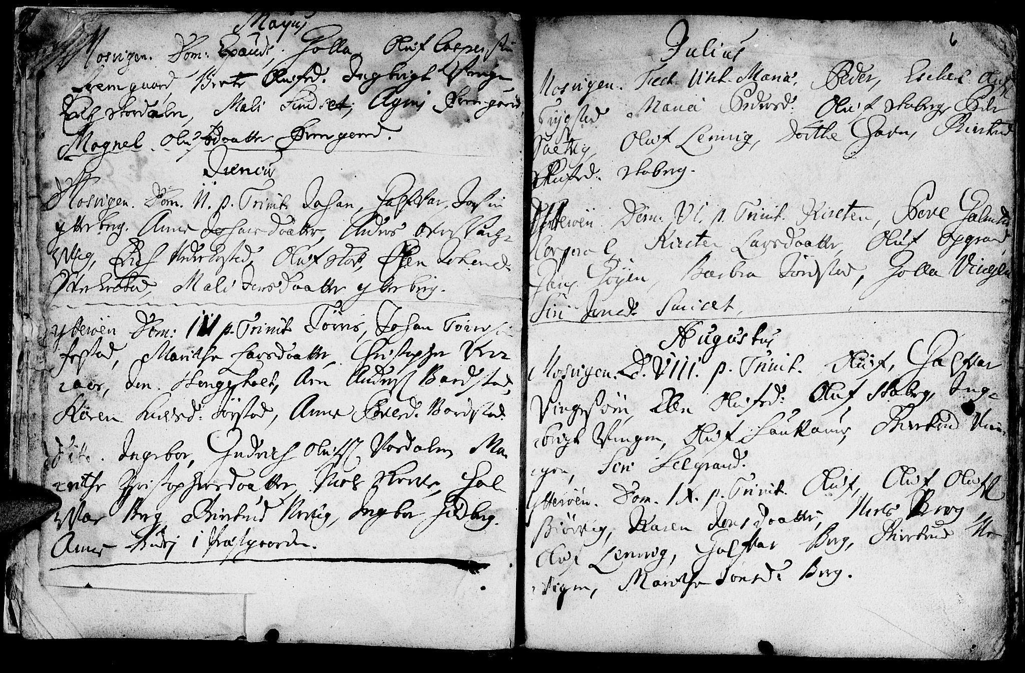 Ministerialprotokoller, klokkerbøker og fødselsregistre - Nord-Trøndelag, SAT/A-1458/722/L0215: Parish register (official) no. 722A02, 1718-1755, p. 6