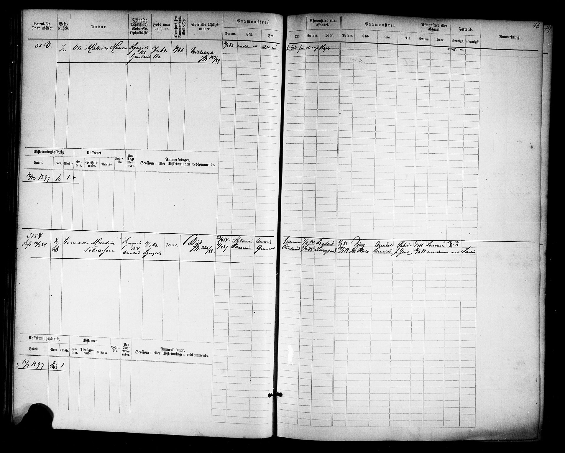Farsund mønstringskrets, AV/SAK-2031-0017/F/Fb/L0019: Hovedrulle nr 3067-3832, Z-11, 1882-1922, p. 47