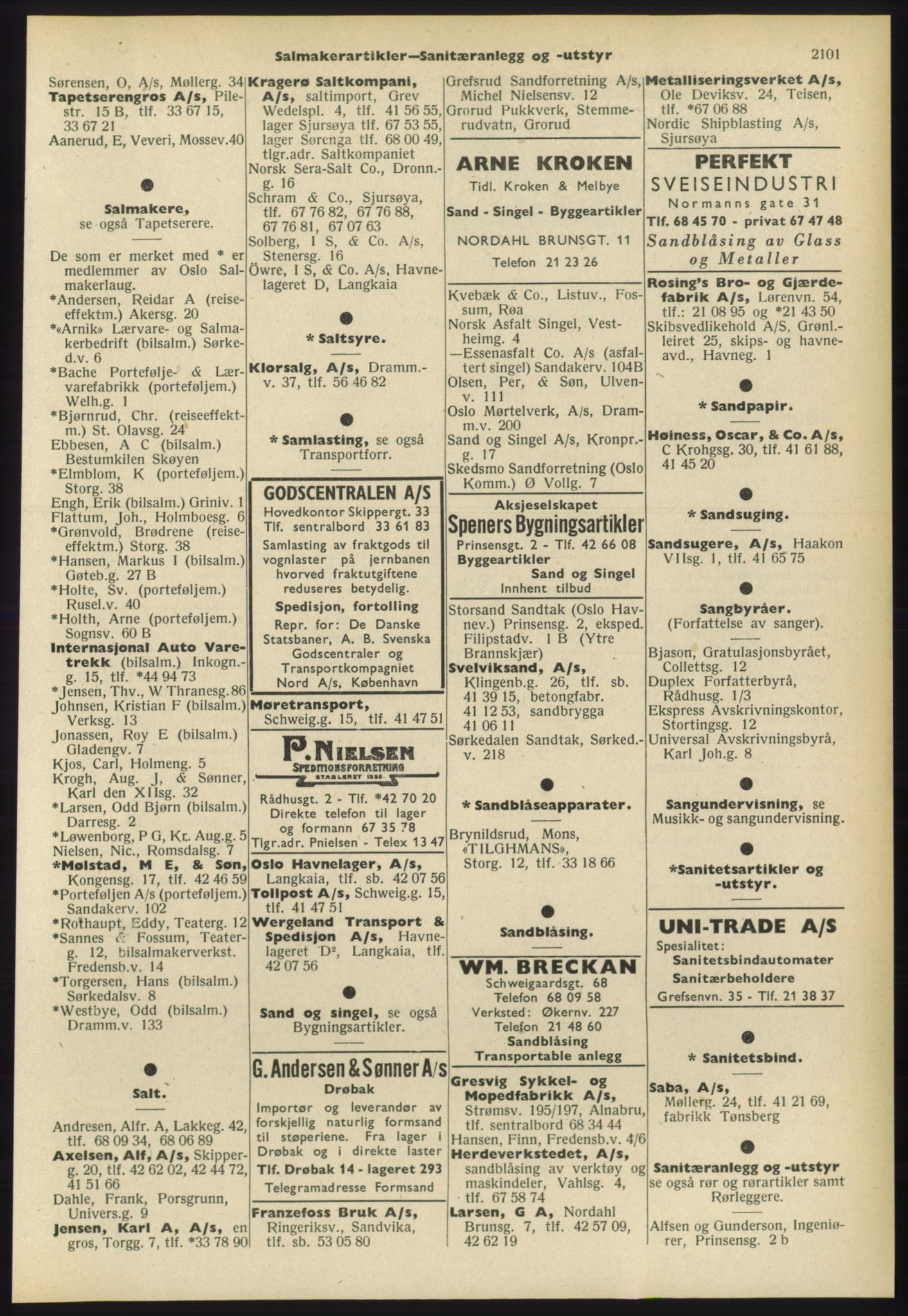 Kristiania/Oslo adressebok, PUBL/-, 1960-1961, p. 2101