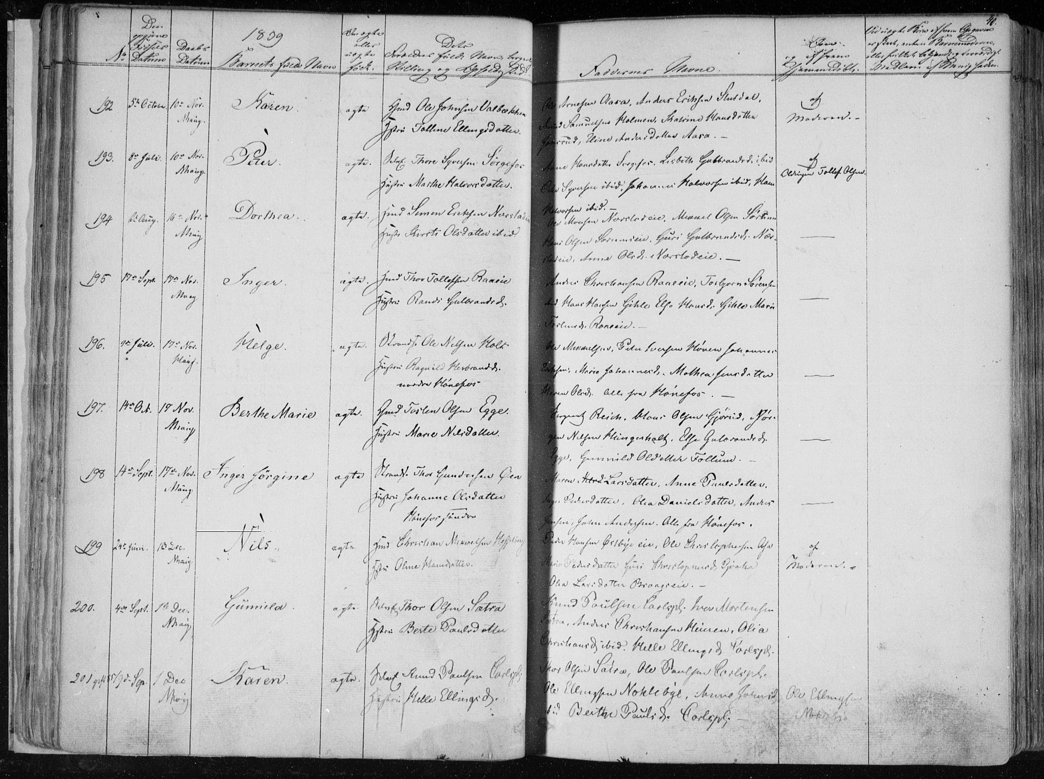 Norderhov kirkebøker, AV/SAKO-A-237/F/Fa/L0010: Parish register (official) no. 10, 1837-1847, p. 40