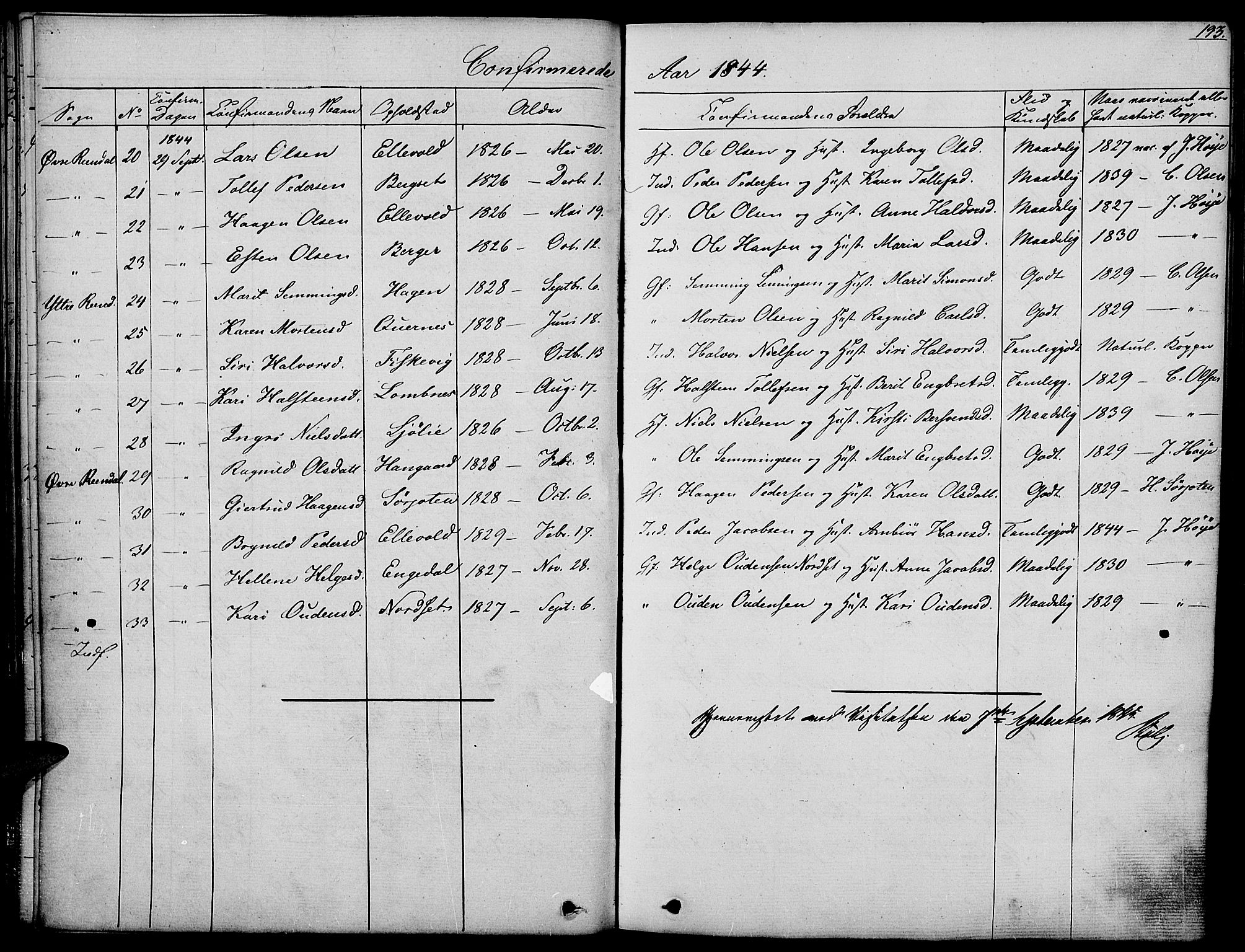 Rendalen prestekontor, SAH/PREST-054/H/Ha/Haa/L0004: Parish register (official) no. 4, 1829-1852, p. 193