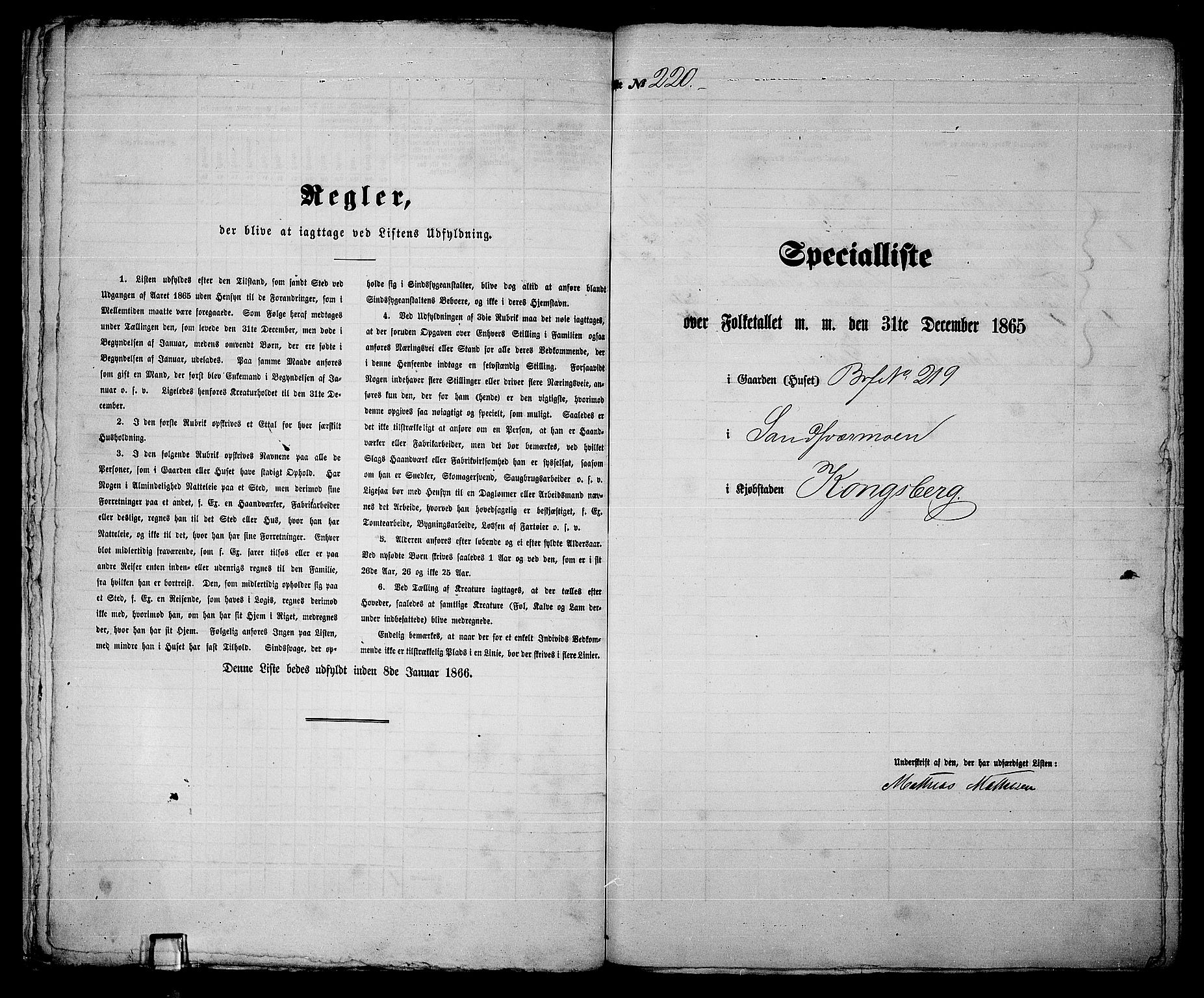 RA, 1865 census for Kongsberg/Kongsberg, 1865, p. 452