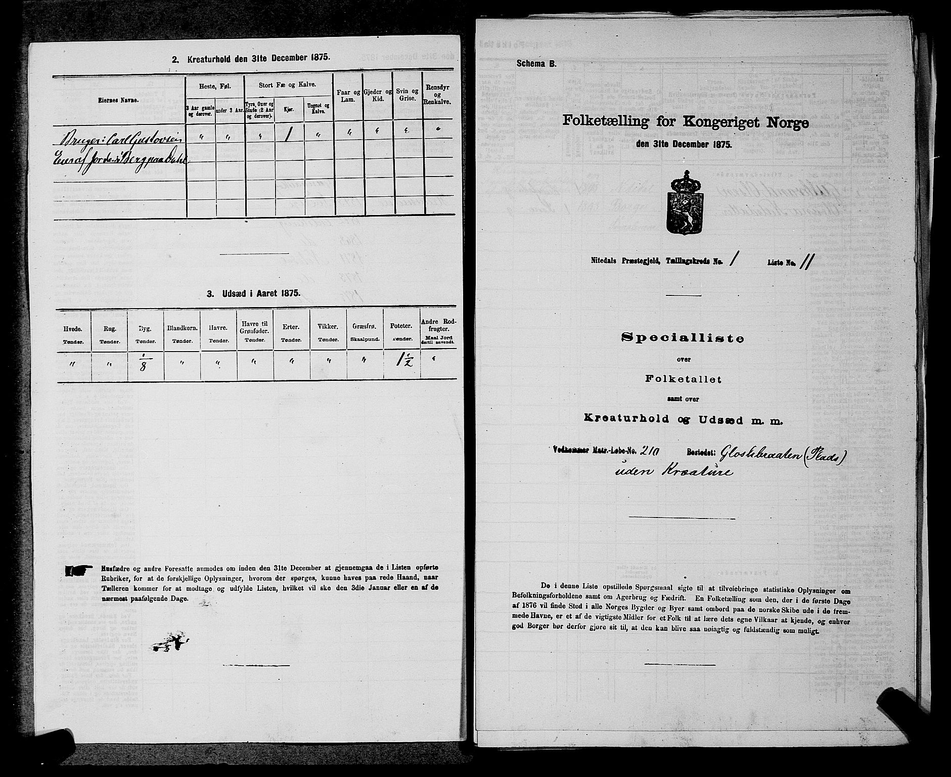 RA, 1875 census for 0233P Nittedal, 1875, p. 34