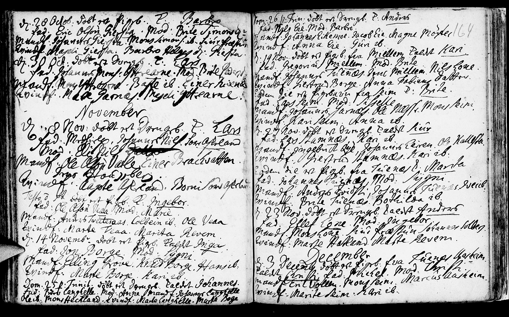 Haus sokneprestembete, SAB/A-75601/H/Haa: Parish register (official) no. A 5, 1733-1747, p. 164