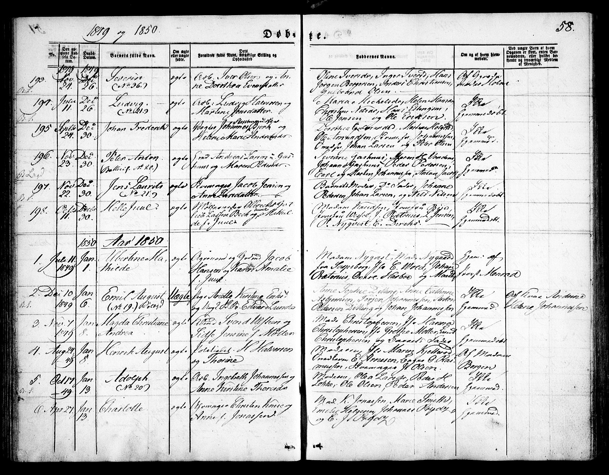 Moss prestekontor Kirkebøker, SAO/A-2003/F/Fa/L0007: Parish register (official) no. I 7, 1845-1851, p. 58