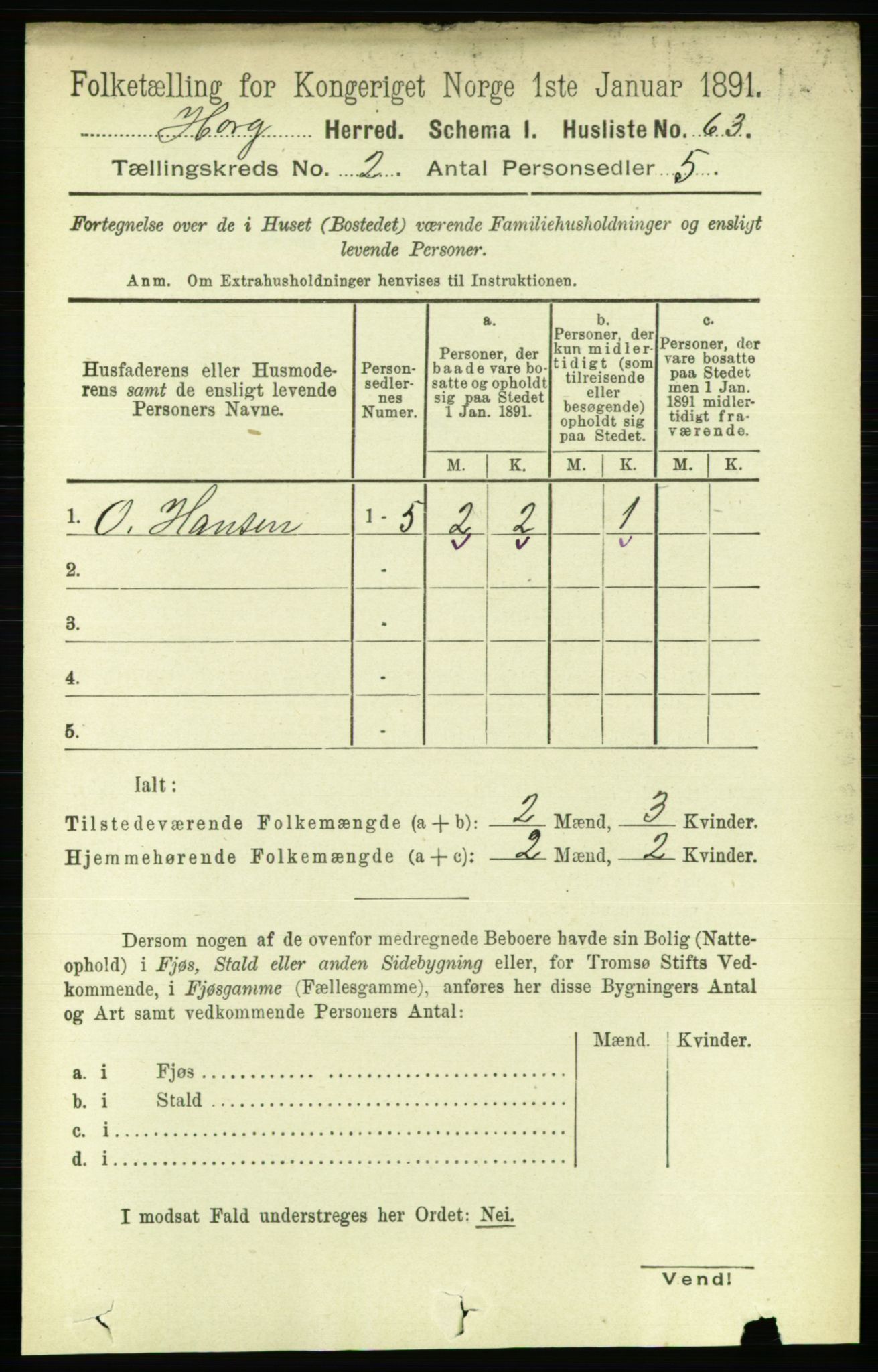 RA, 1891 census for 1650 Horg, 1891, p. 655