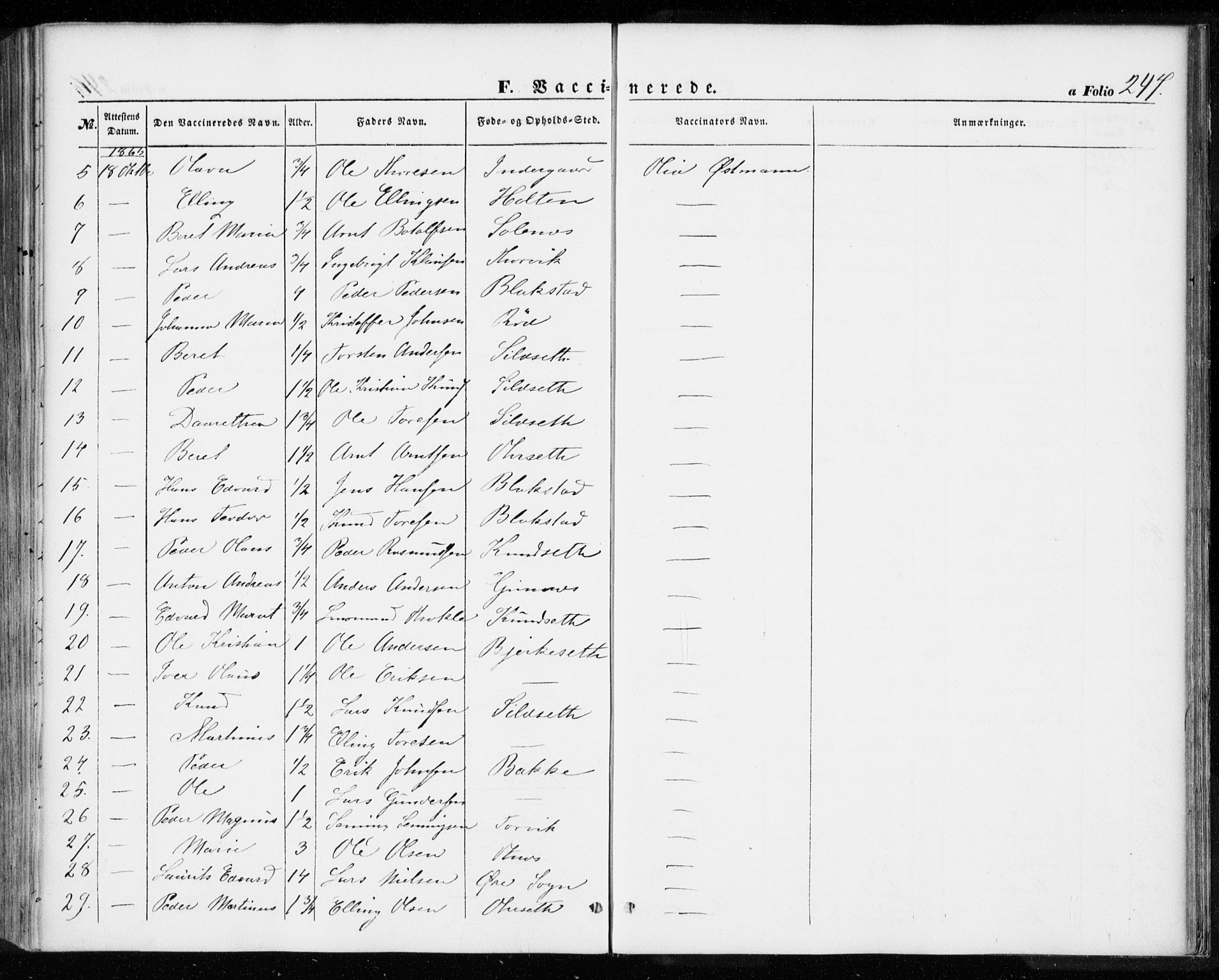 Ministerialprotokoller, klokkerbøker og fødselsregistre - Møre og Romsdal, AV/SAT-A-1454/584/L0965: Parish register (official) no. 584A05, 1857-1868, p. 247