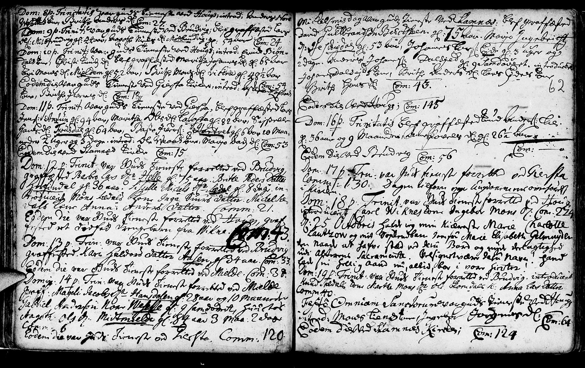 Haus sokneprestembete, AV/SAB-A-75601/H/Haa: Parish register (official) no. A 5, 1733-1747, p. 62