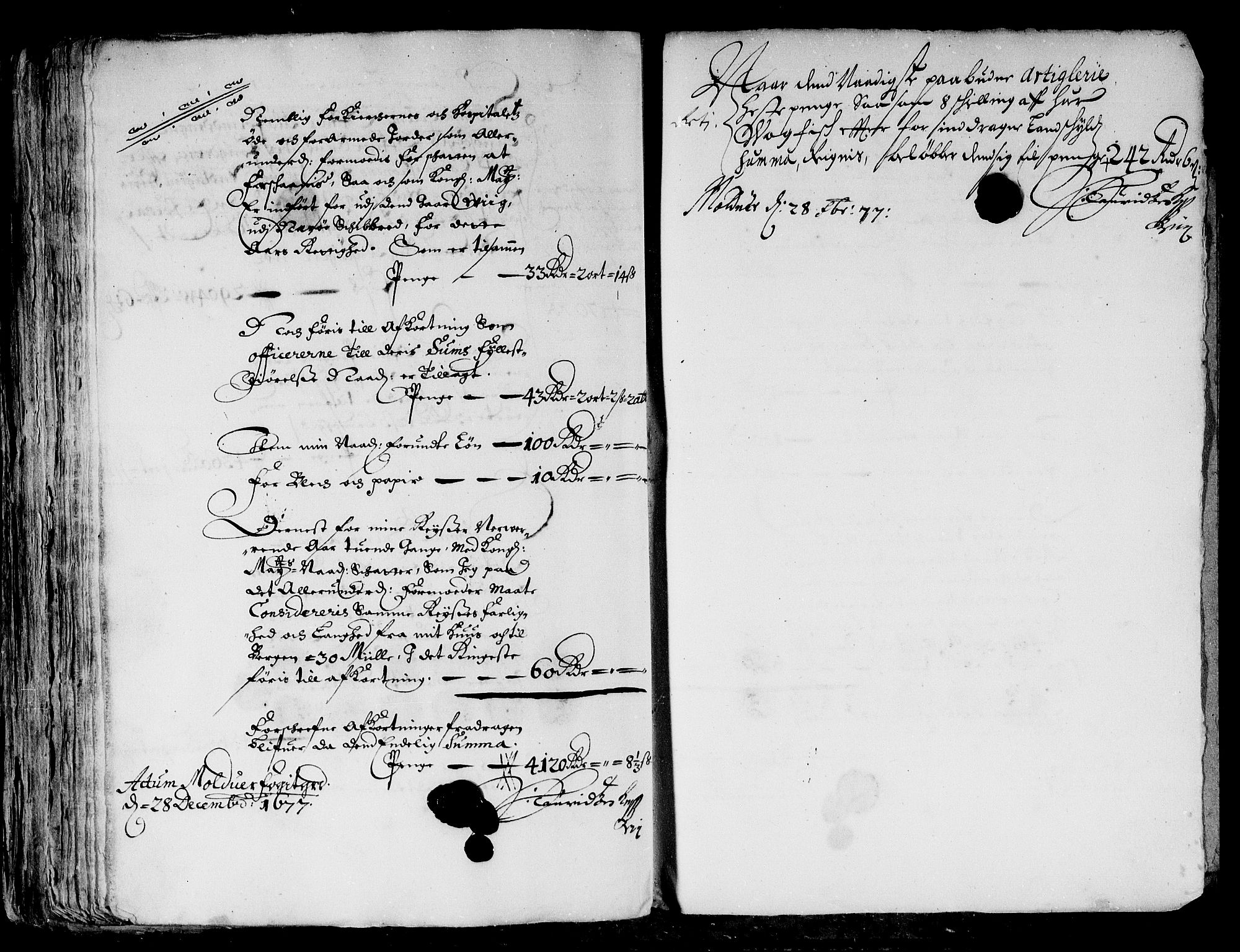 Rentekammeret inntil 1814, Reviderte regnskaper, Stiftamtstueregnskaper, Bergen stiftamt, AV/RA-EA-6043/R/Rc/L0048: Bergen stiftamt, 1677