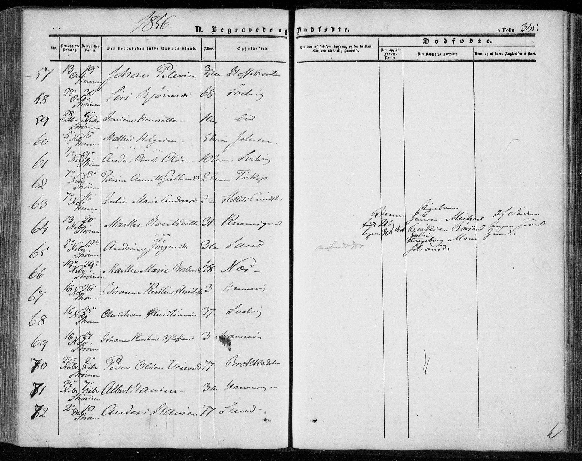 Hurum kirkebøker, SAKO/A-229/F/Fa/L0011: Parish register (official) no. 11, 1847-1860, p. 345