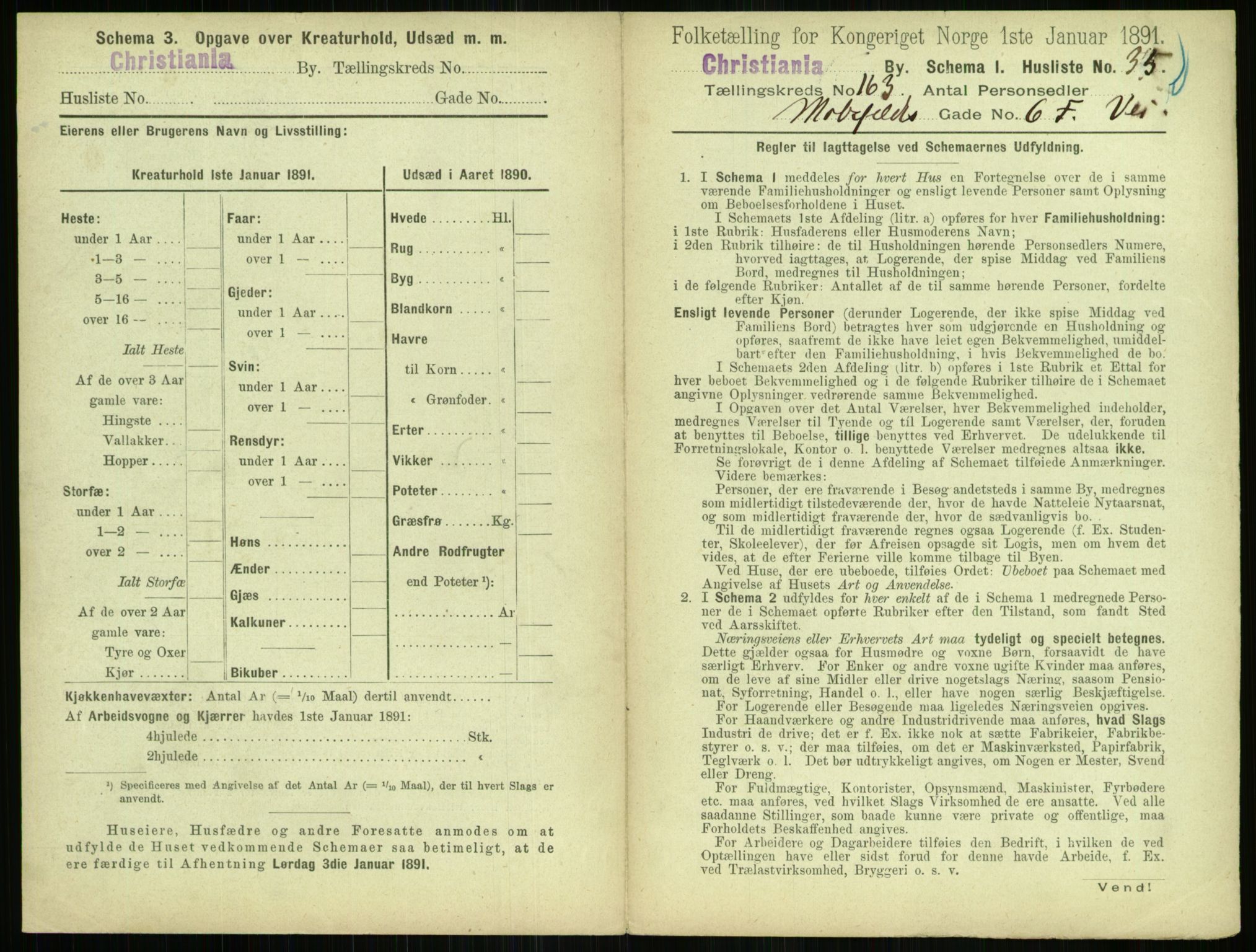 RA, 1891 census for 0301 Kristiania, 1891, p. 93482