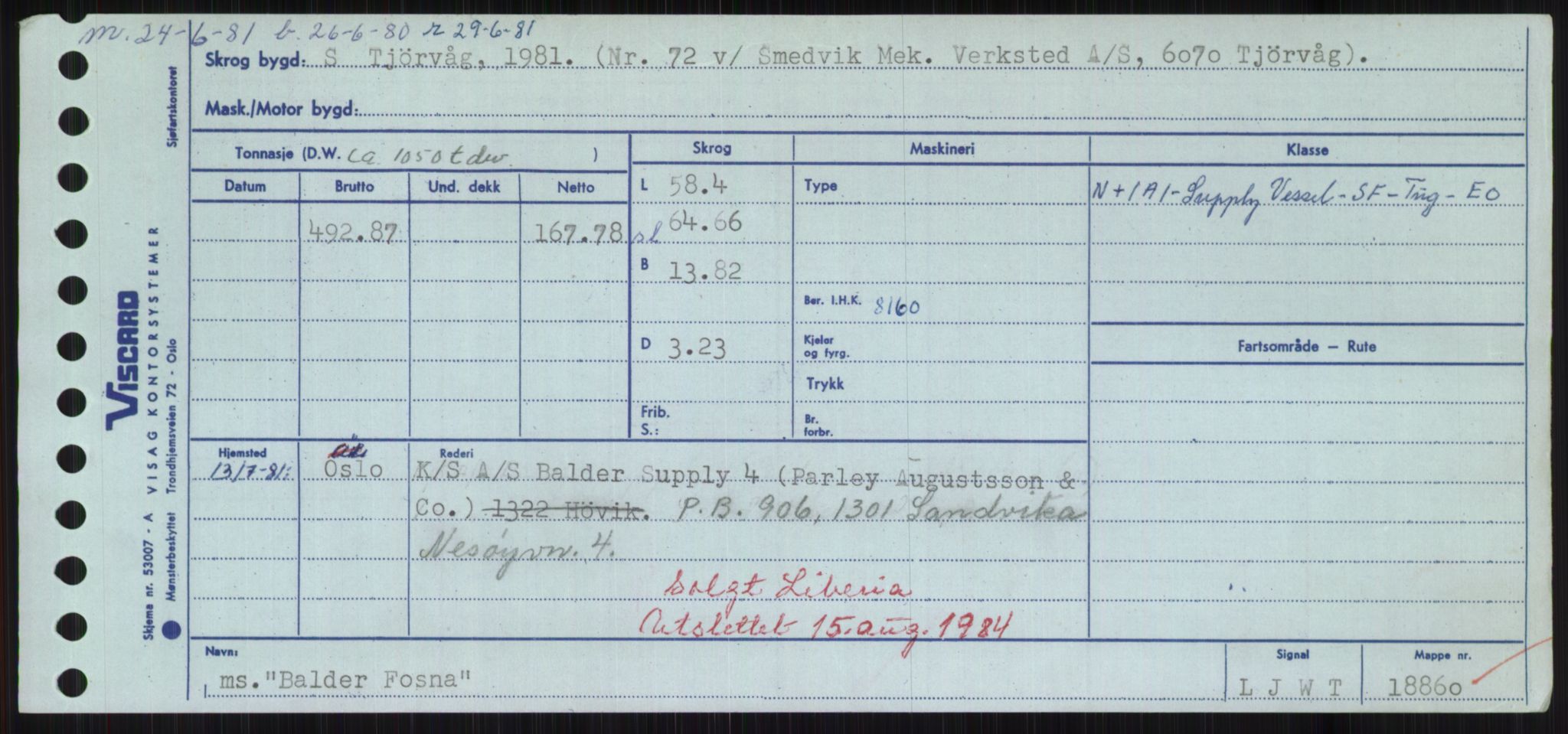 Sjøfartsdirektoratet med forløpere, Skipsmålingen, AV/RA-S-1627/H/Hd/L0003: Fartøy, B-Bev, p. 97