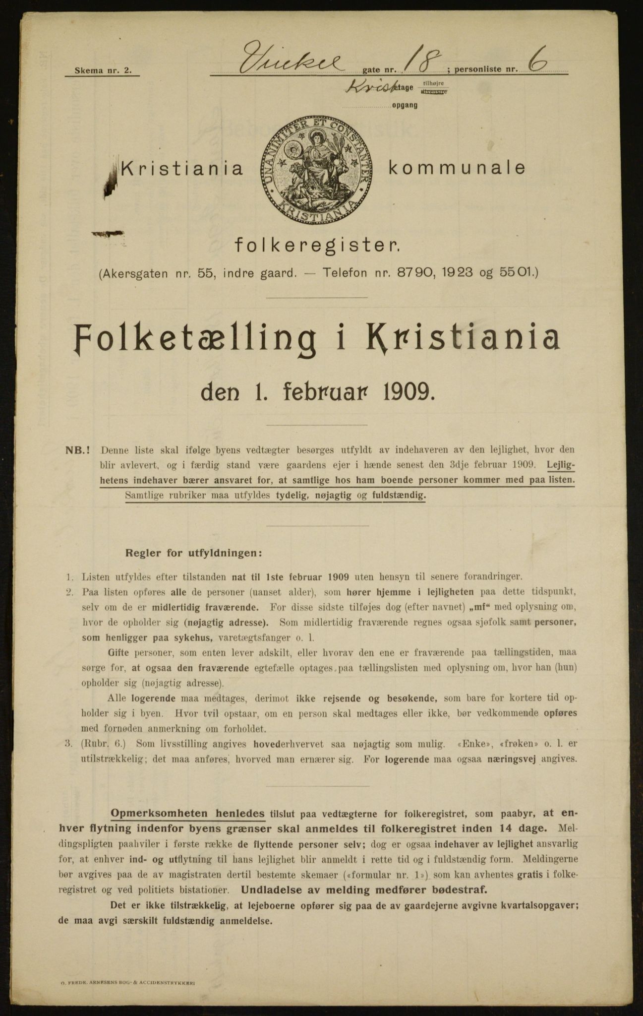 OBA, Municipal Census 1909 for Kristiania, 1909, p. 112756