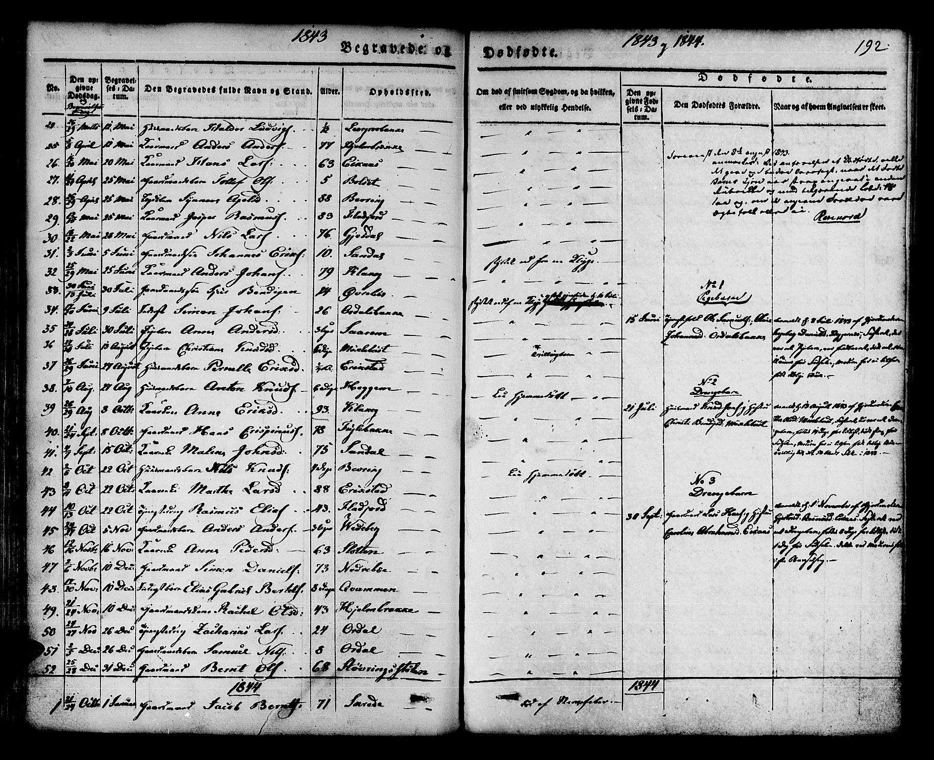 Jølster sokneprestembete, SAB/A-80701/H/Haa/Haaa/L0009: Parish register (official) no. A 9, 1833-1848, p. 192