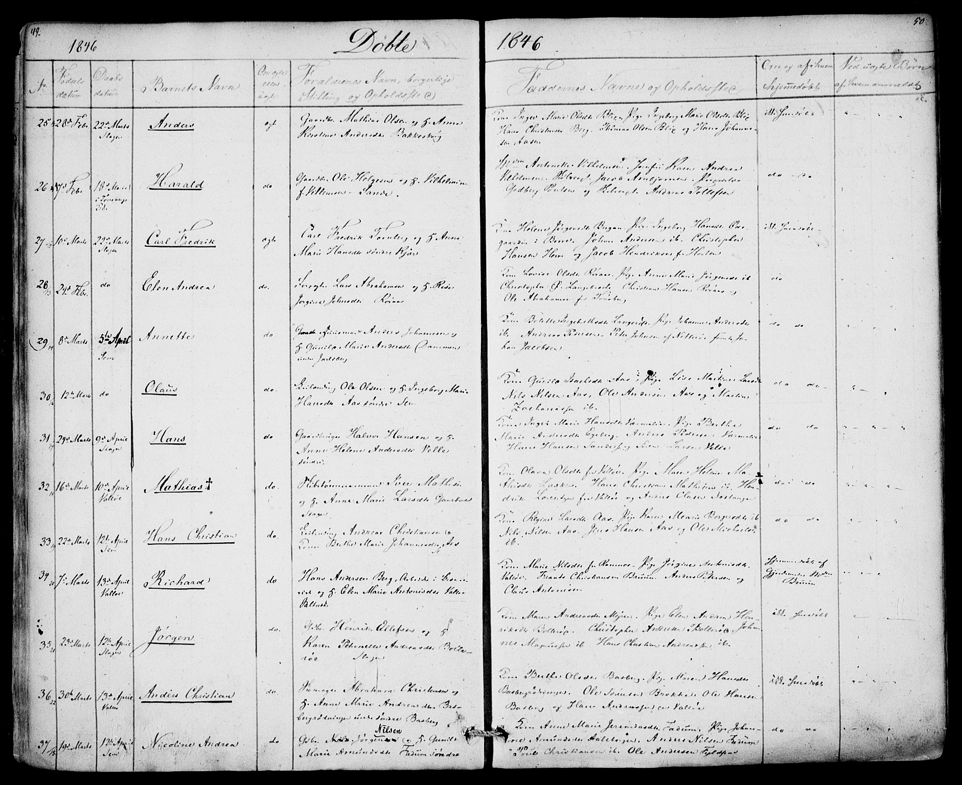 Sem kirkebøker, AV/SAKO-A-5/F/Fa/L0006: Parish register (official) no. I 6, 1843-1855, p. 49-50