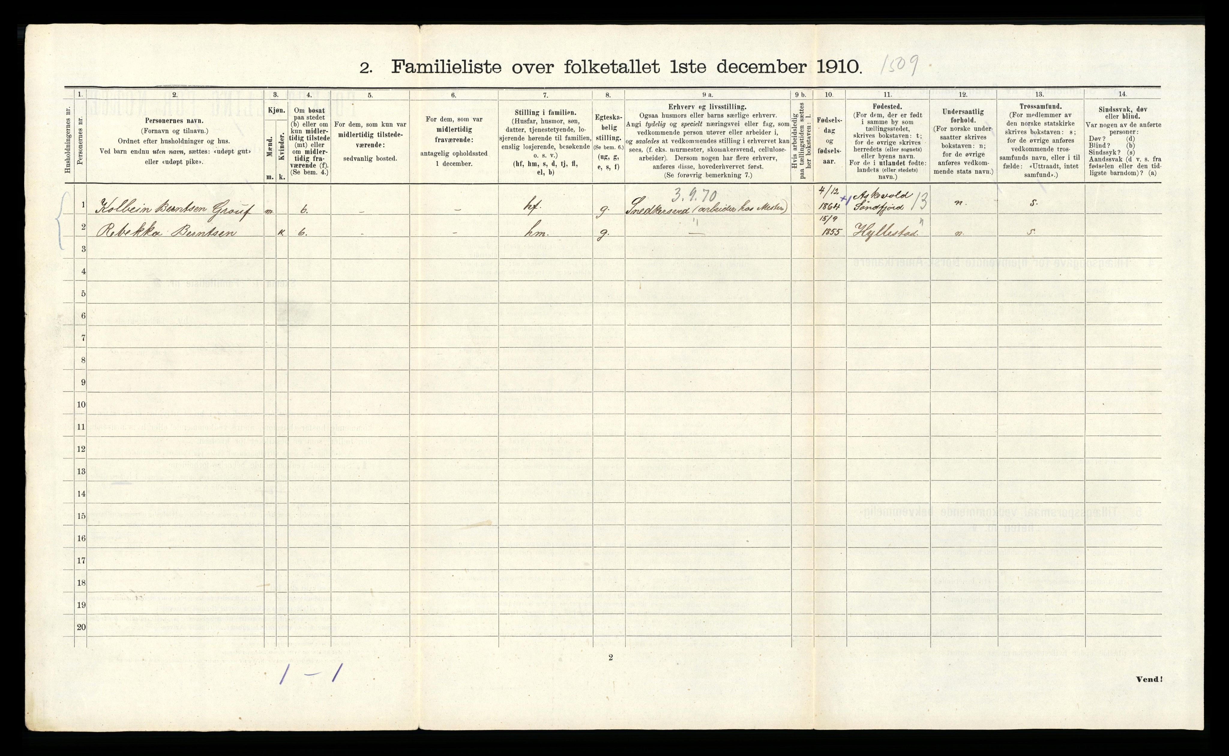 RA, 1910 census for Bergen, 1910, p. 16106