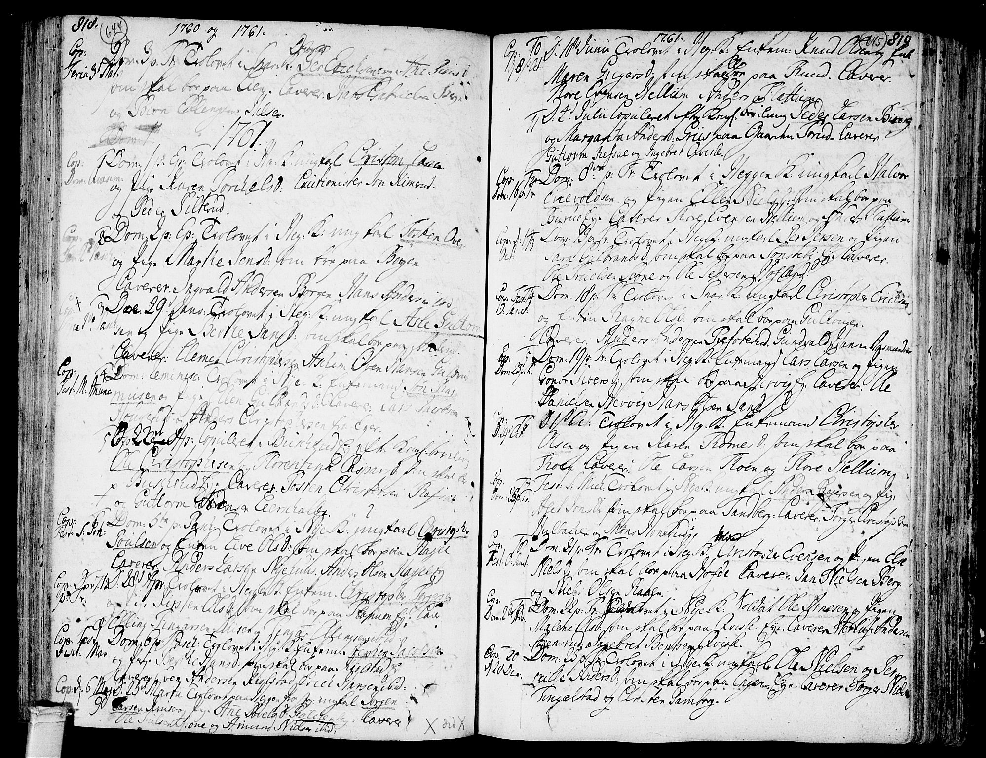 Modum kirkebøker, AV/SAKO-A-234/F/Fa/L0002: Parish register (official) no. 2, 1741-1782, p. 644-645