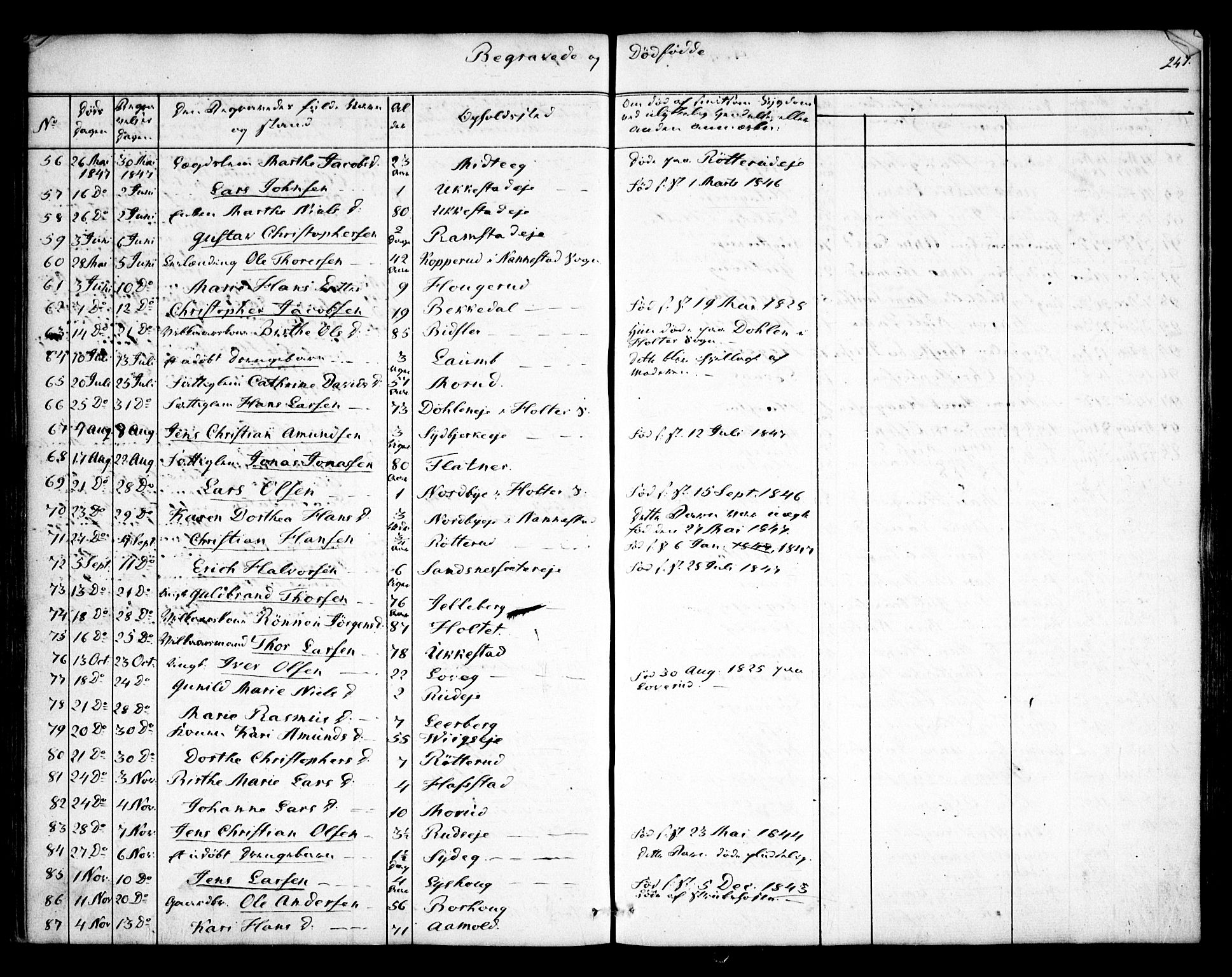 Nannestad prestekontor Kirkebøker, AV/SAO-A-10414a/F/Fa/L0010: Parish register (official) no. I 10, 1840-1850, p. 247