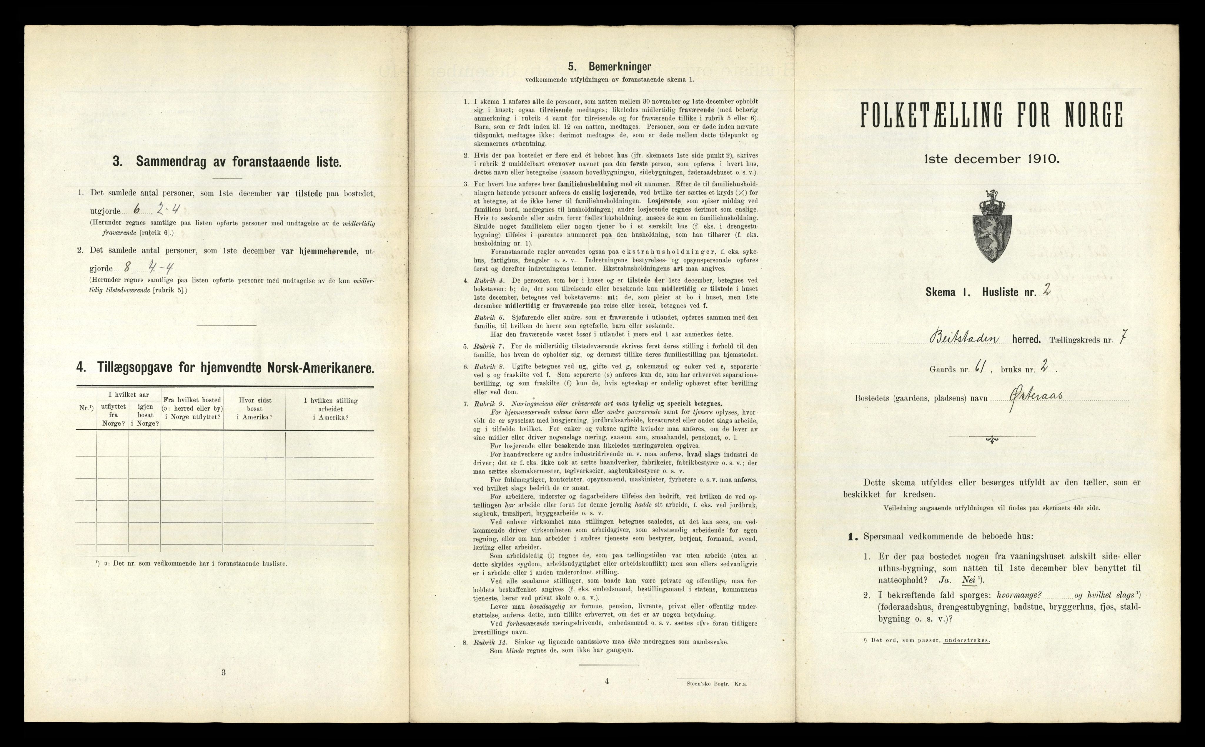 RA, 1910 census for Beitstad, 1910, p. 627