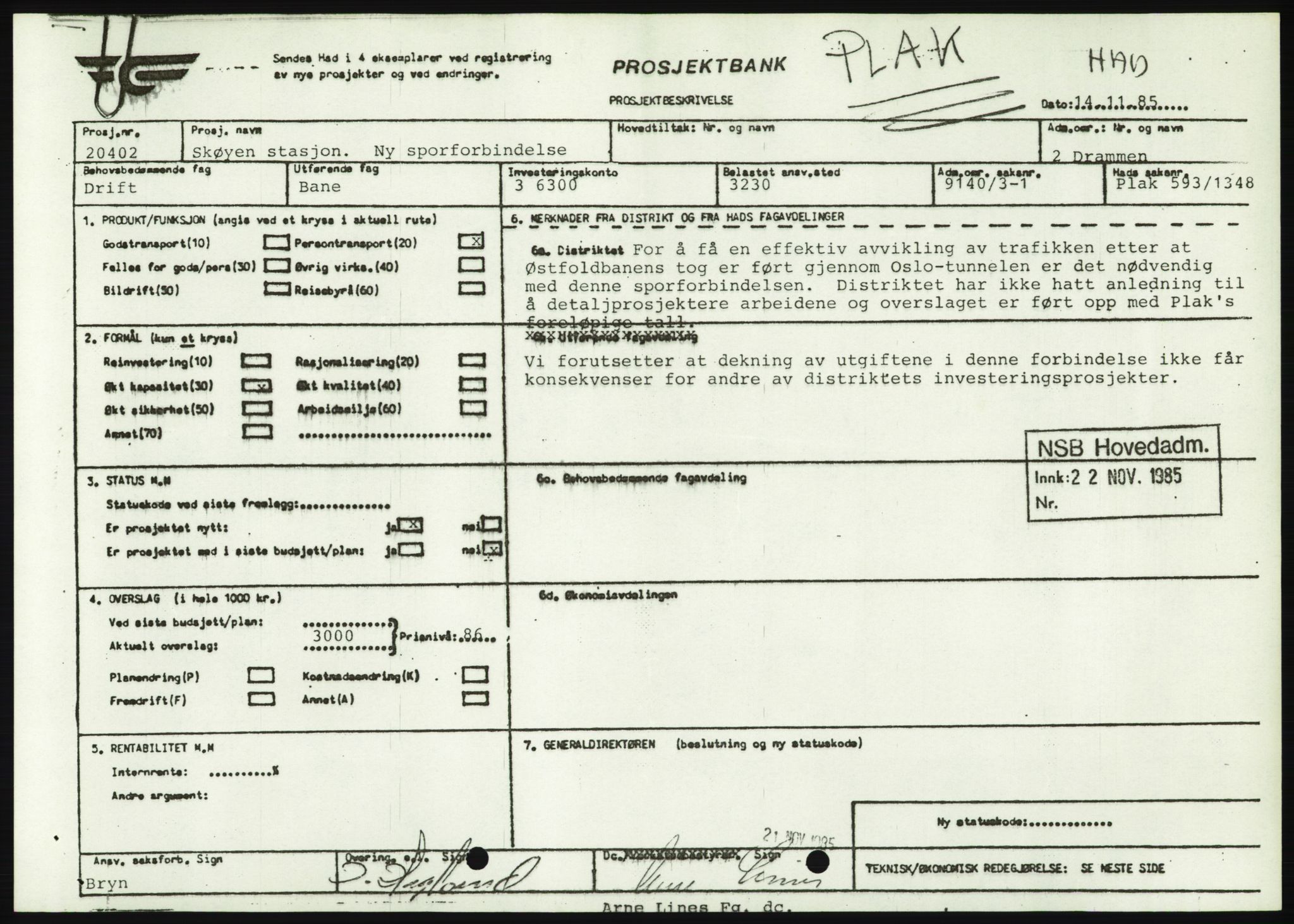 Norges statsbaner, Hovedadministrasjonen, Plankontoret for Oslo S, AV/RA-S-5410/D/L0167: Driftsbanegården. Øvrige driftsbanegårder, 1975-1987, p. 109