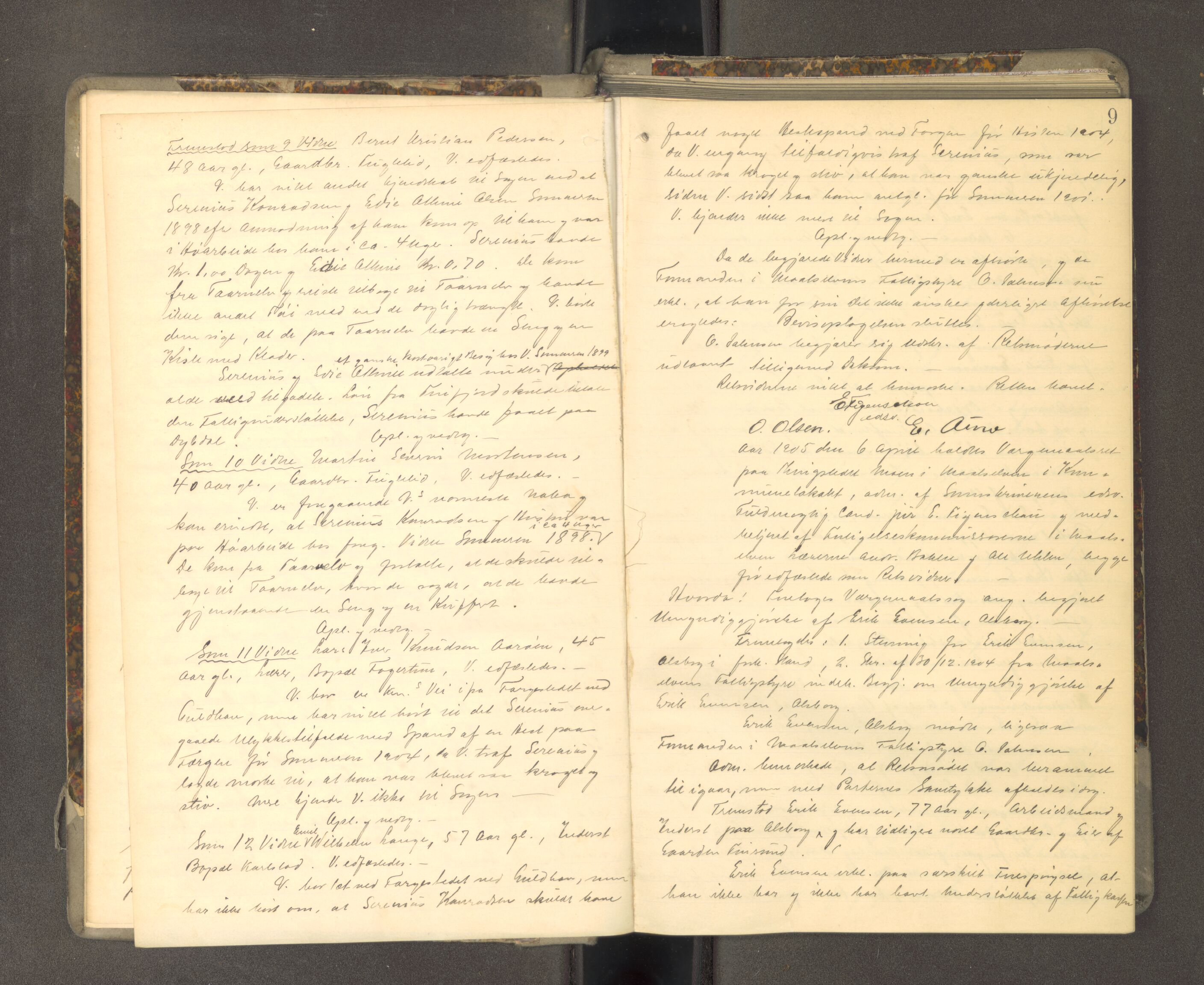 Tromsø sorenskriveri 1855-, AV/SATØ-S-0050/F/Fe/L0139: Ekstrarettsprotokoll, 1905-1909, p. 8b-9a