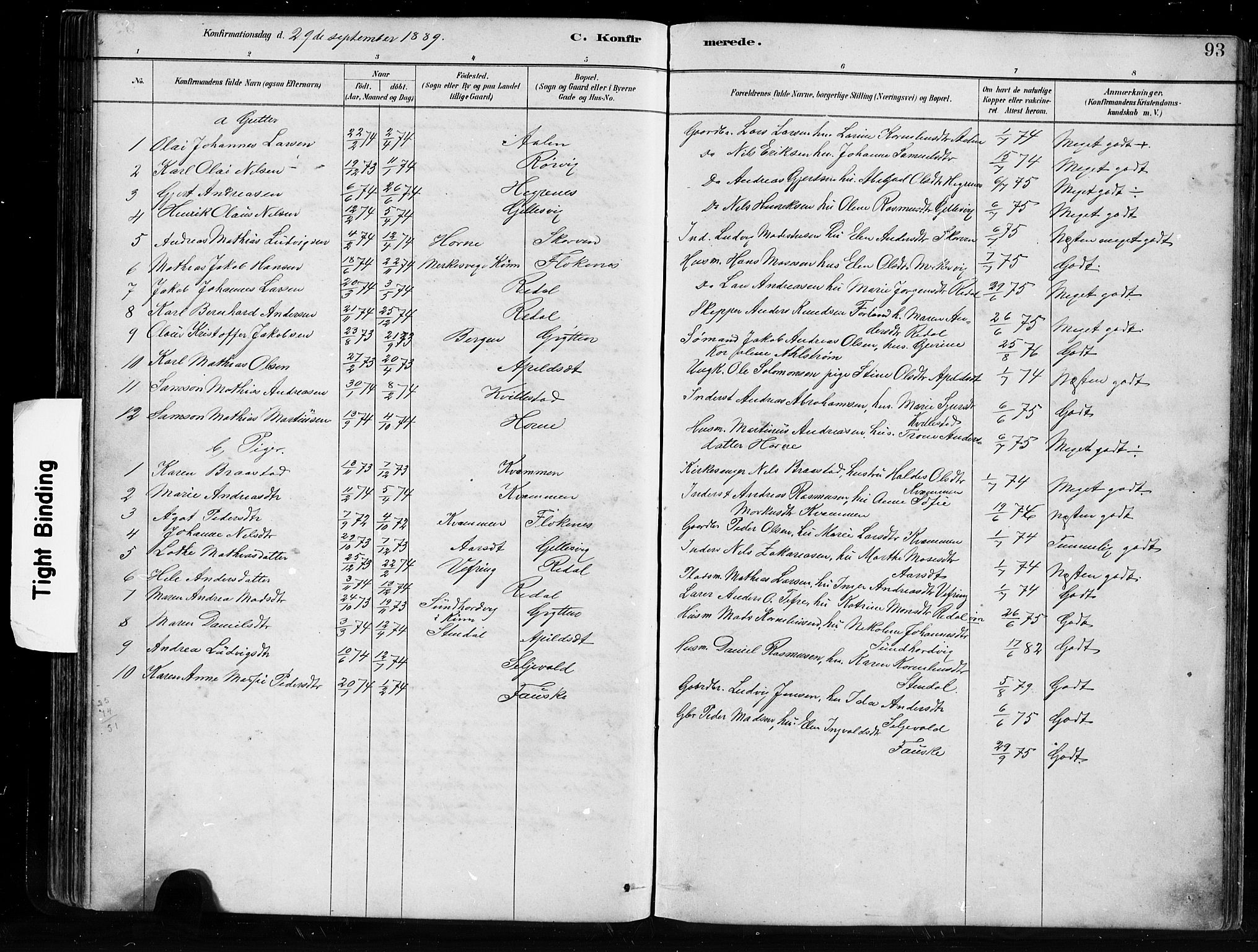 Førde sokneprestembete, SAB/A-79901/H/Hab/Habe/L0001: Parish register (copy) no. E 1, 1881-1920, p. 93