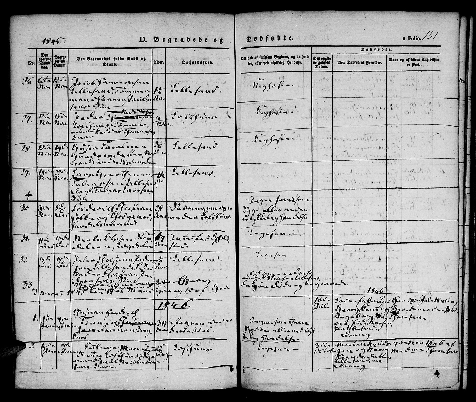 Vestre Moland sokneprestkontor, AV/SAK-1111-0046/F/Fa/Fab/L0005: Parish register (official) no. A 5, 1841-1849, p. 151