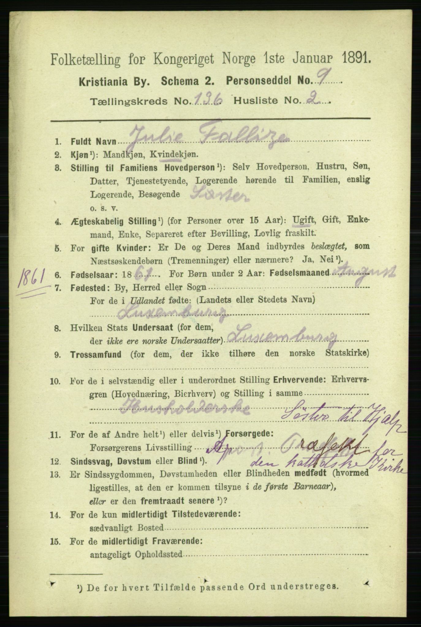 RA, 1891 census for 0301 Kristiania, 1891, p. 75335