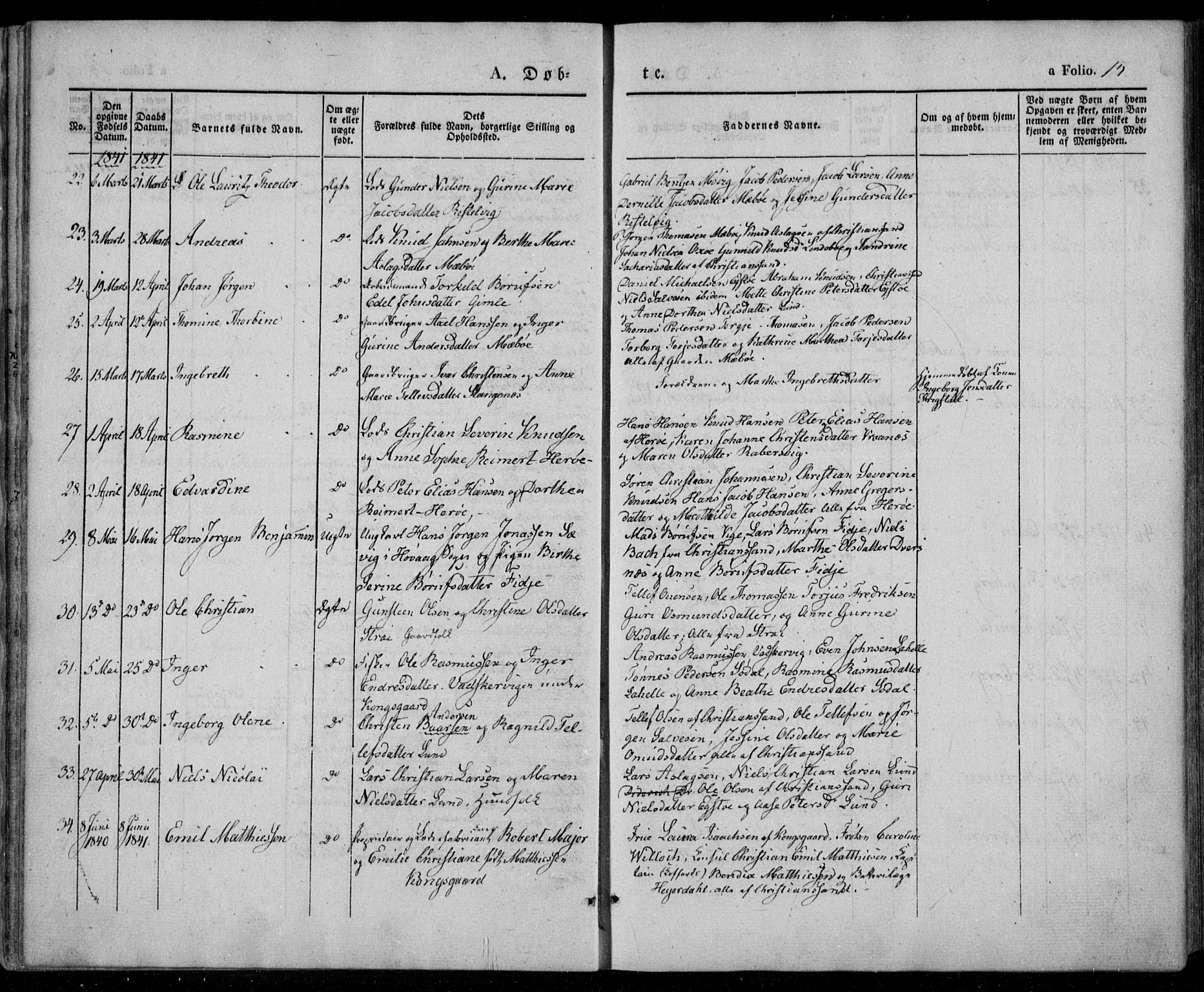 Oddernes sokneprestkontor, AV/SAK-1111-0033/F/Fa/Faa/L0006: Parish register (official) no. A 6, 1838-1851, p. 15