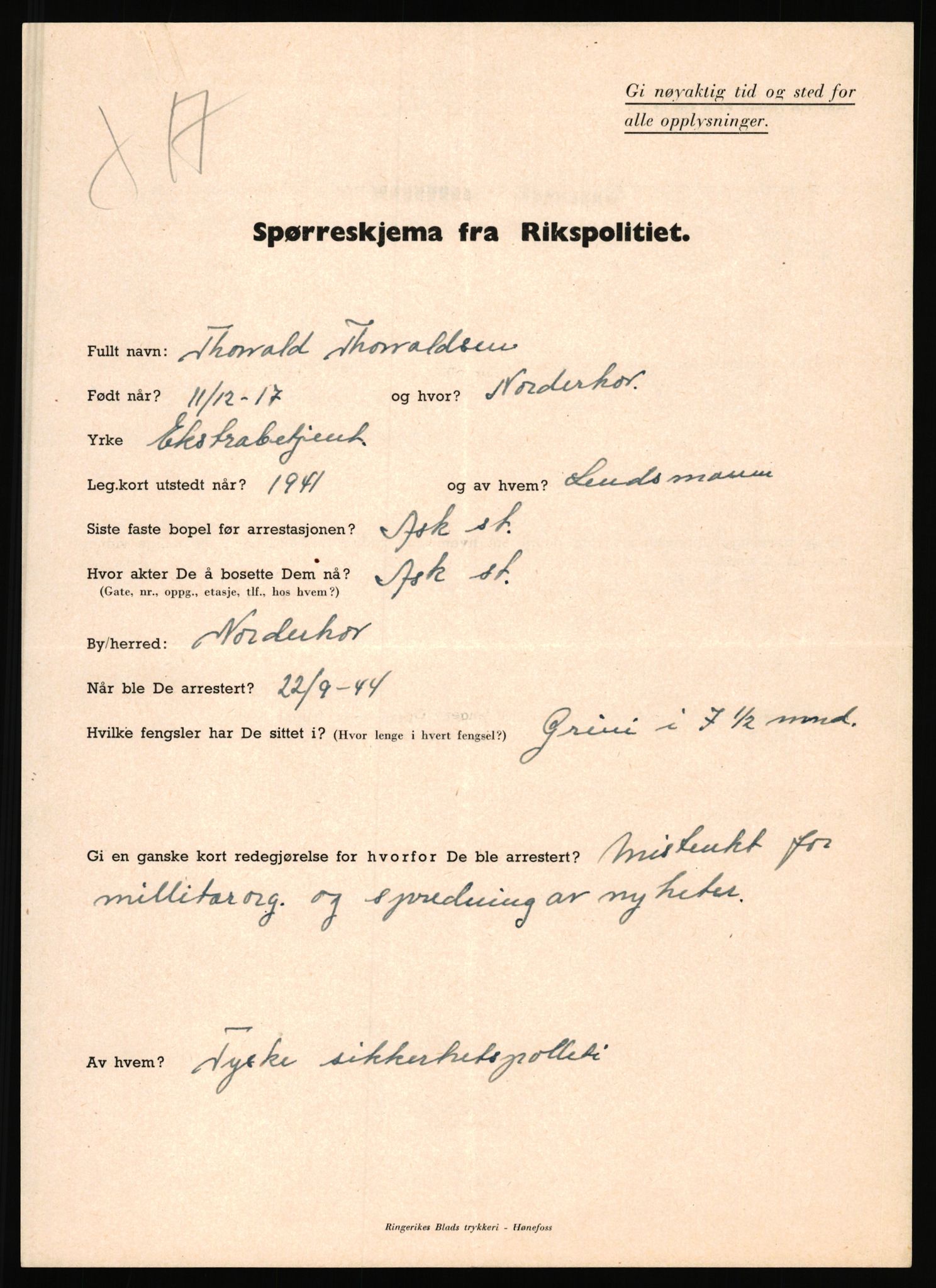 Rikspolitisjefen, AV/RA-S-1560/L/L0017: Tidemann, Hermann G. - Veum, Tjostolv, 1940-1945, p. 355