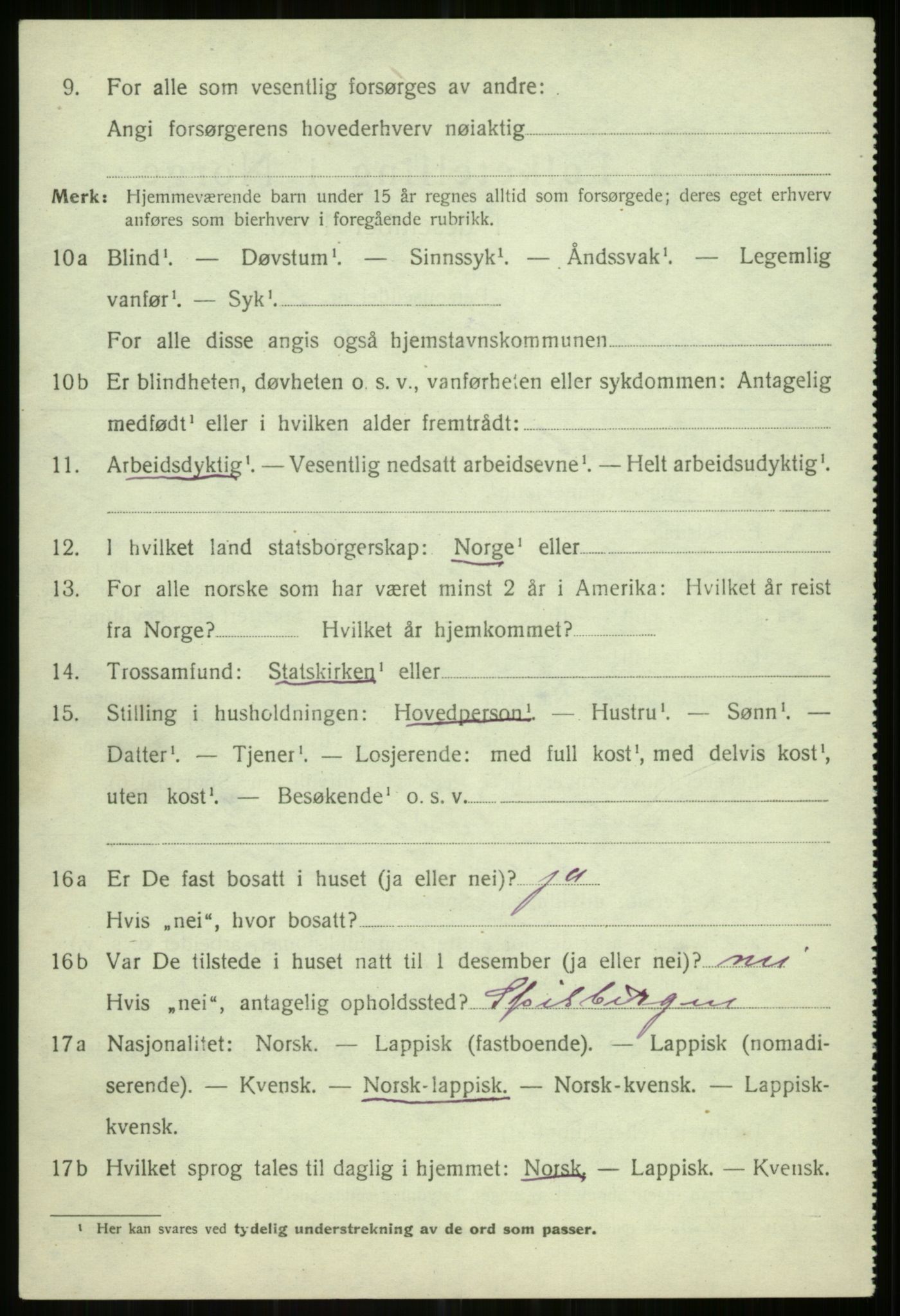 SATØ, 1920 census for Helgøy, 1920, p. 1436