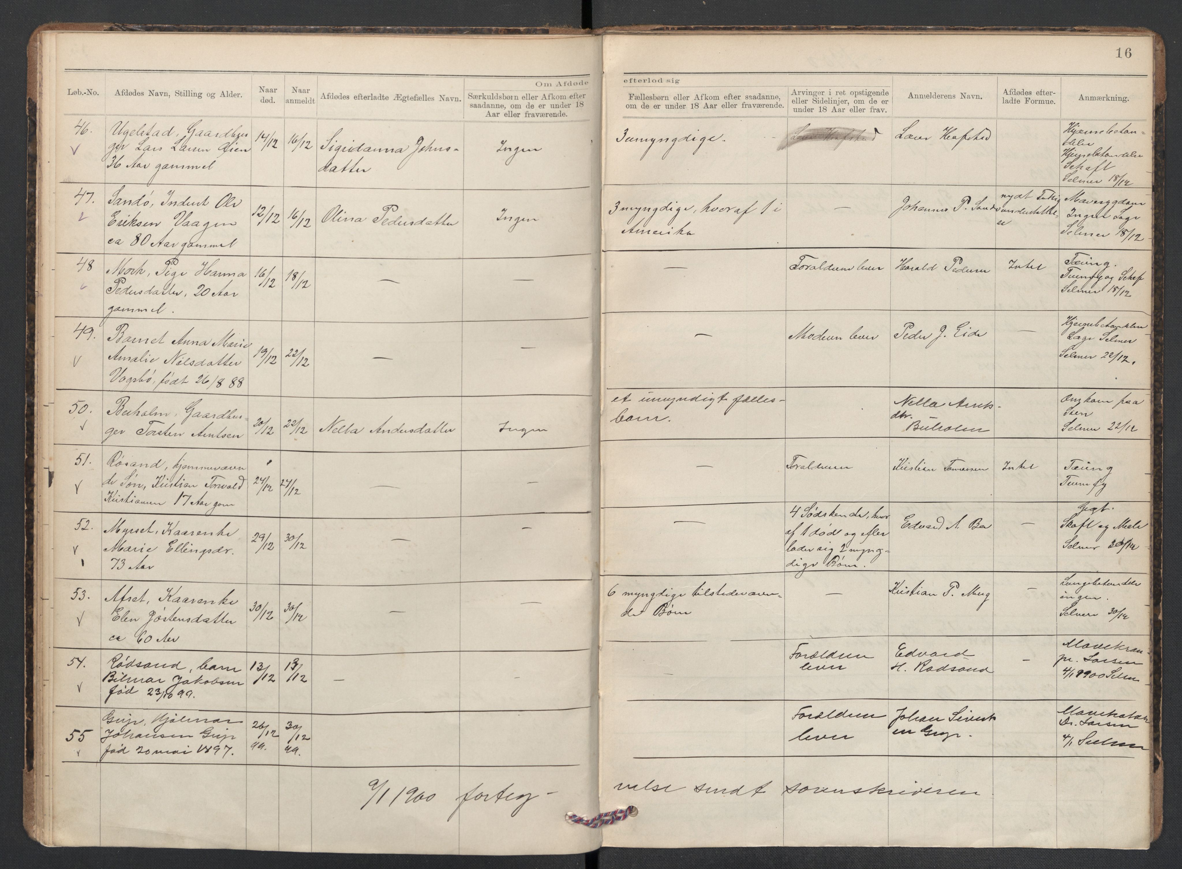 Kvernes lensmannskontor, AV/SAT-A-5876/1/2/L0036: Dødsfallsprotokoll, 1898-1903, p. 16
