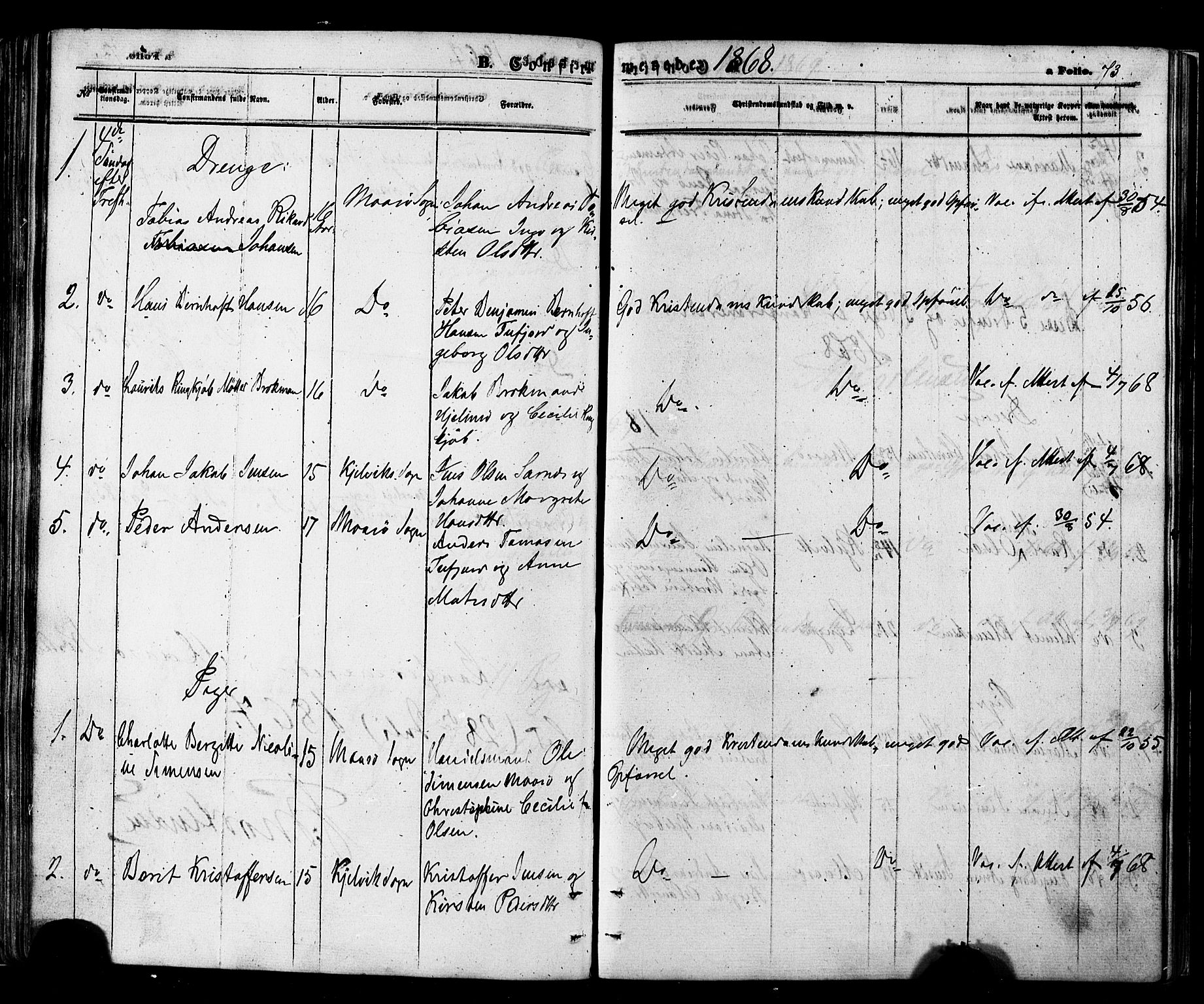 Måsøy sokneprestkontor, SATØ/S-1348/H/Ha/L0003kirke: Parish register (official) no. 3, 1866-1877, p. 73