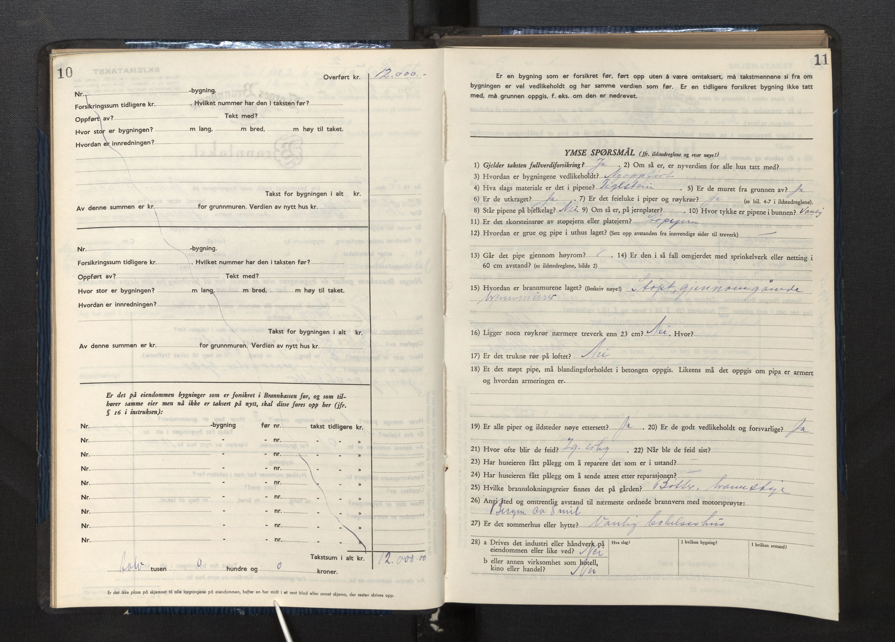 Lensmannen i Gulen, AV/SAB-A-27901/0012/L0004: Branntakstprotokoll skjematakst, 1948-1954, p. 10-11