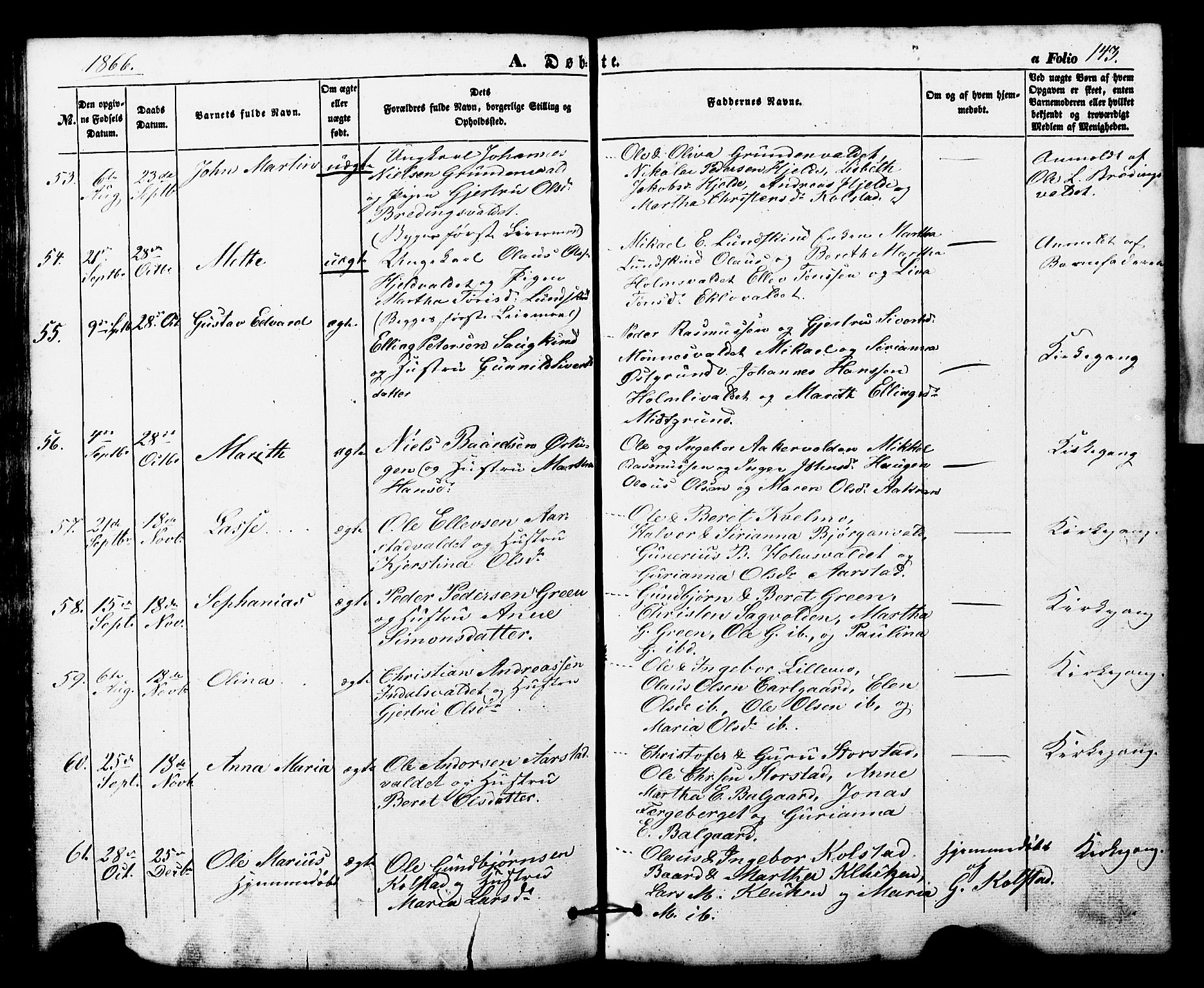 Ministerialprotokoller, klokkerbøker og fødselsregistre - Nord-Trøndelag, AV/SAT-A-1458/724/L0268: Parish register (copy) no. 724C04, 1846-1878, p. 143