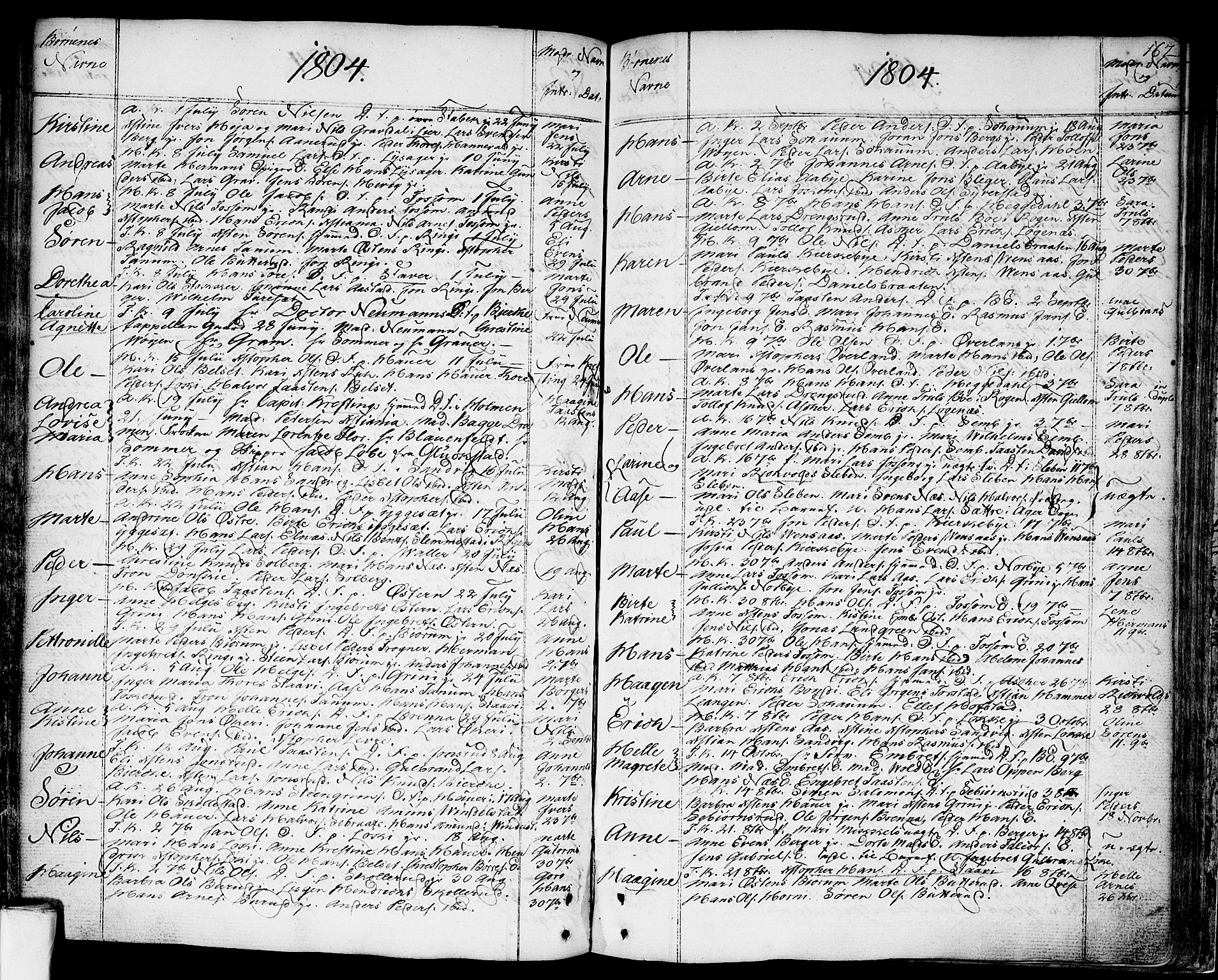 Asker prestekontor Kirkebøker, SAO/A-10256a/F/Fa/L0003: Parish register (official) no. I 3, 1767-1807, p. 167
