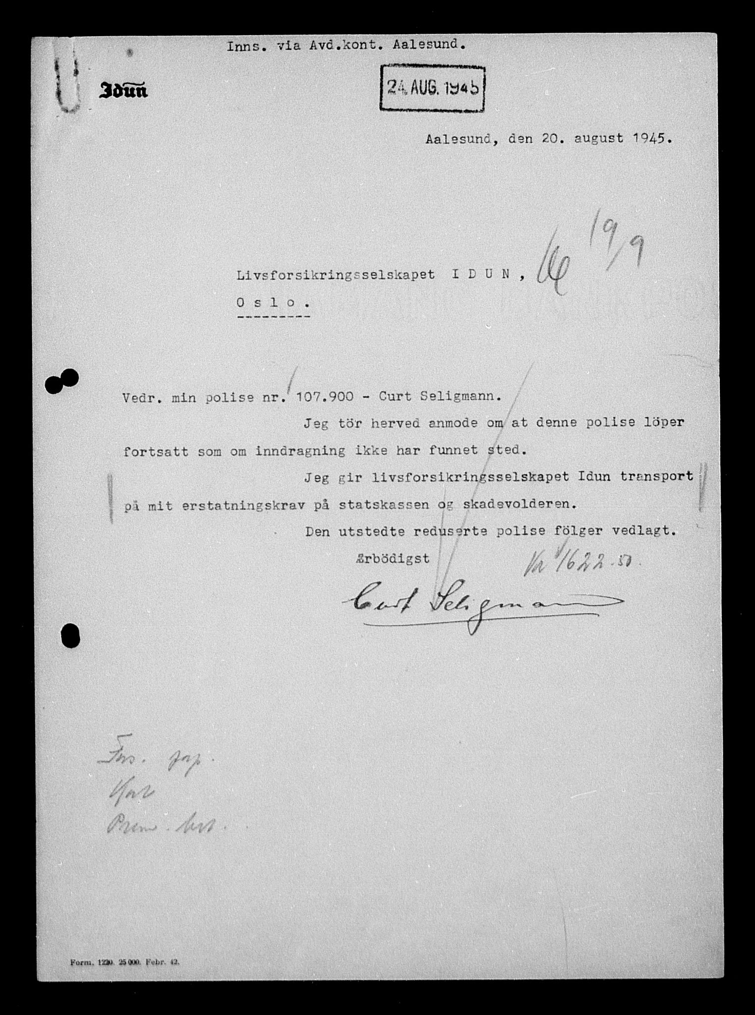 Justisdepartementet, Tilbakeføringskontoret for inndratte formuer, AV/RA-S-1564/H/Hc/Hcb/L0915: --, 1945-1947, p. 389