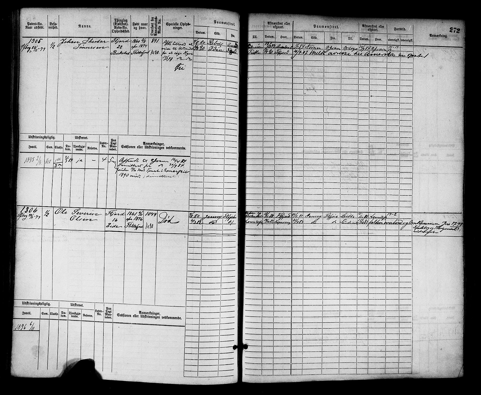 Flekkefjord mønstringskrets, SAK/2031-0018/F/Fb/L0002: Hovedrulle nr 765-1514, N-5, 1868-1900, p. 275