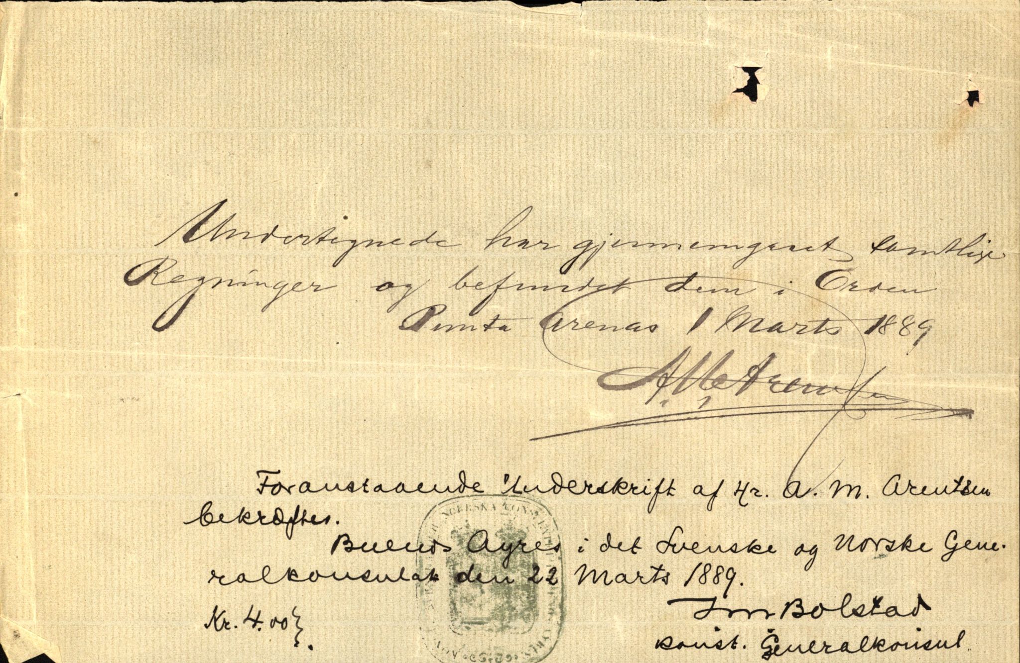 Pa 63 - Østlandske skibsassuranceforening, VEMU/A-1079/G/Ga/L0022/0007: Havaridokumenter / Nyassa, Mjølner, 1888, p. 91