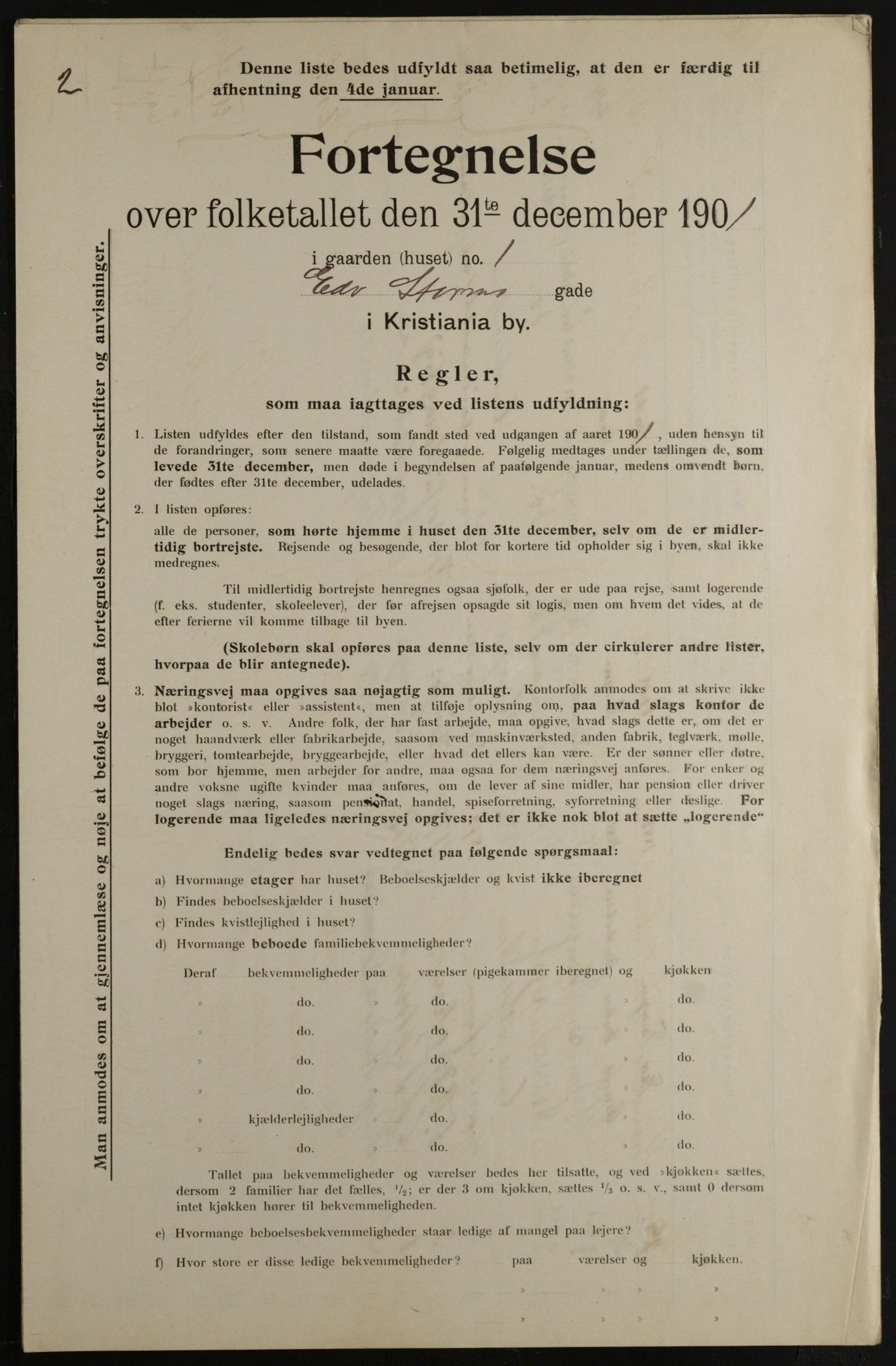 OBA, Municipal Census 1901 for Kristiania, 1901, p. 3014