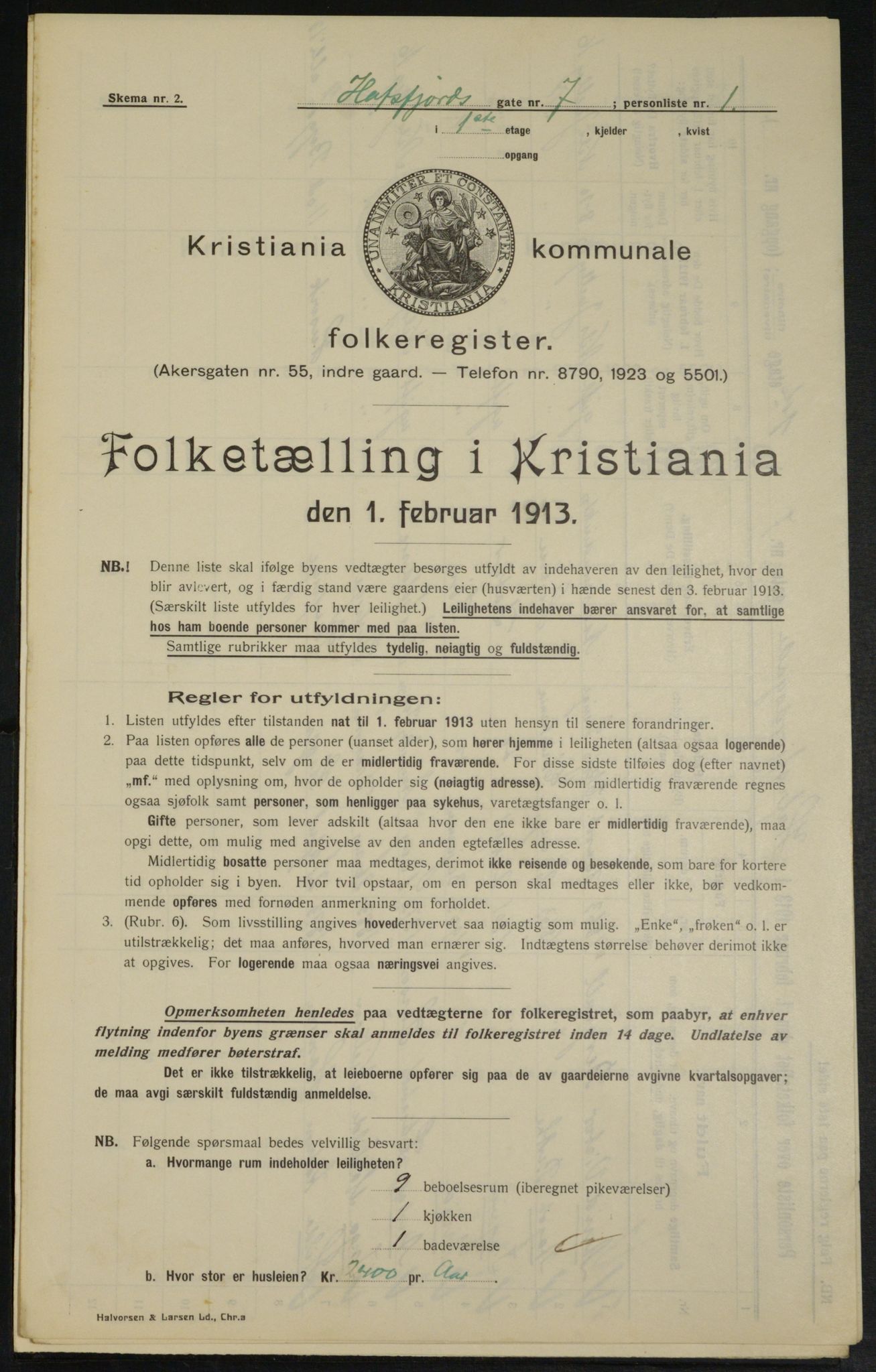 OBA, Municipal Census 1913 for Kristiania, 1913, p. 33358