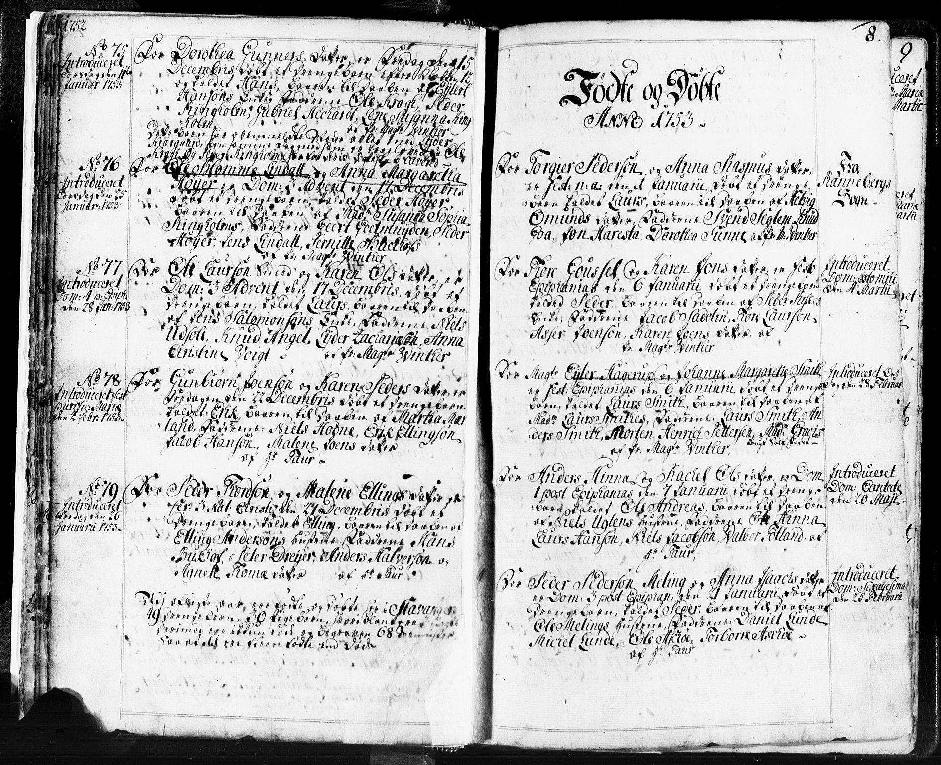 Domkirken sokneprestkontor, SAST/A-101812/001/30/30BB/L0004: Parish register (copy) no. B 4, 1752-1790, p. 8