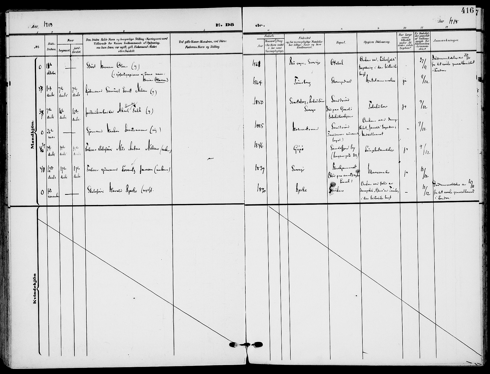 Nøtterøy kirkebøker, AV/SAKO-A-354/F/Fa/L0010: Parish register (official) no. I 10, 1908-1919, p. 416