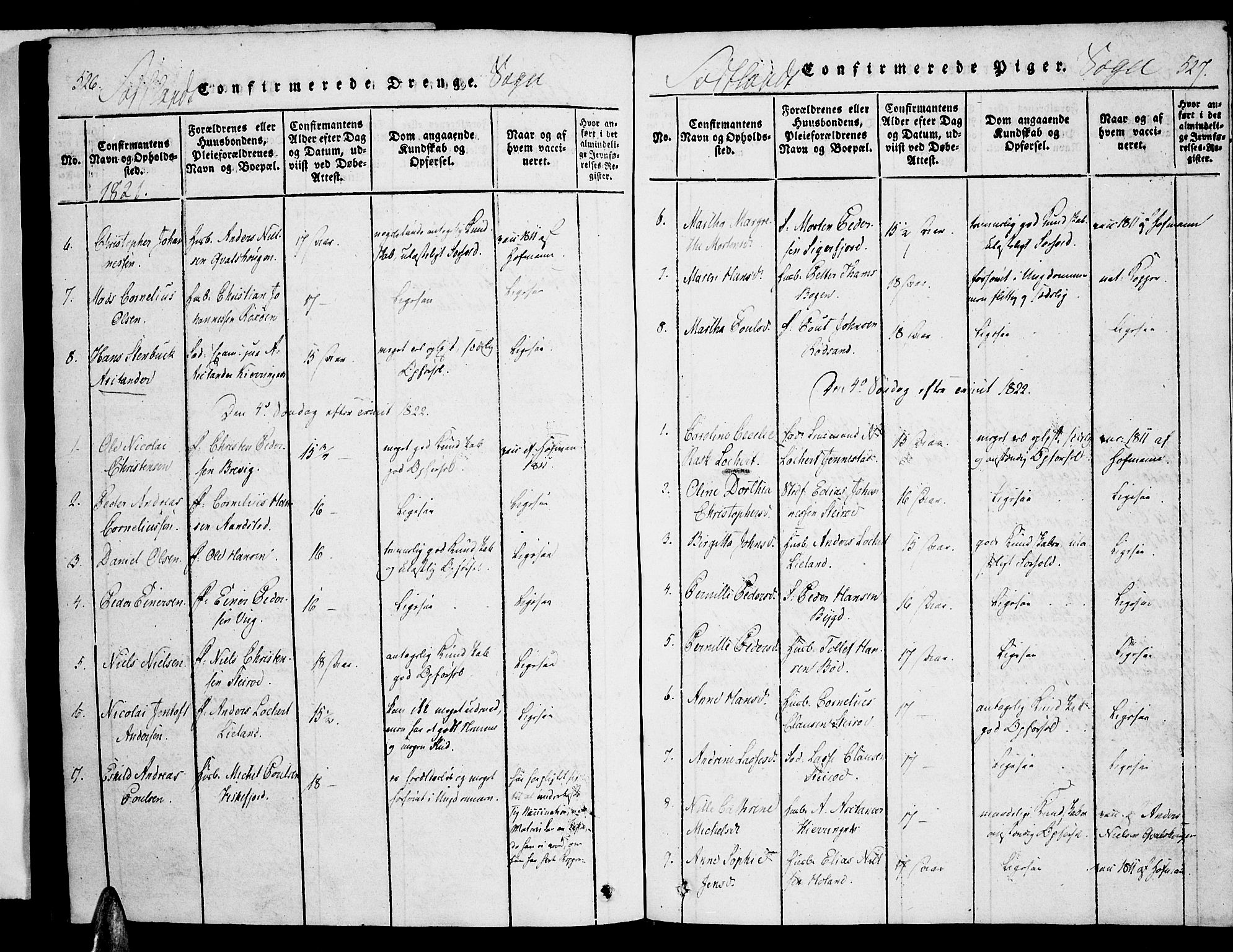 Ministerialprotokoller, klokkerbøker og fødselsregistre - Nordland, AV/SAT-A-1459/888/L1237: Parish register (official) no. 888A05 /2, 1820-1836, p. 526-527