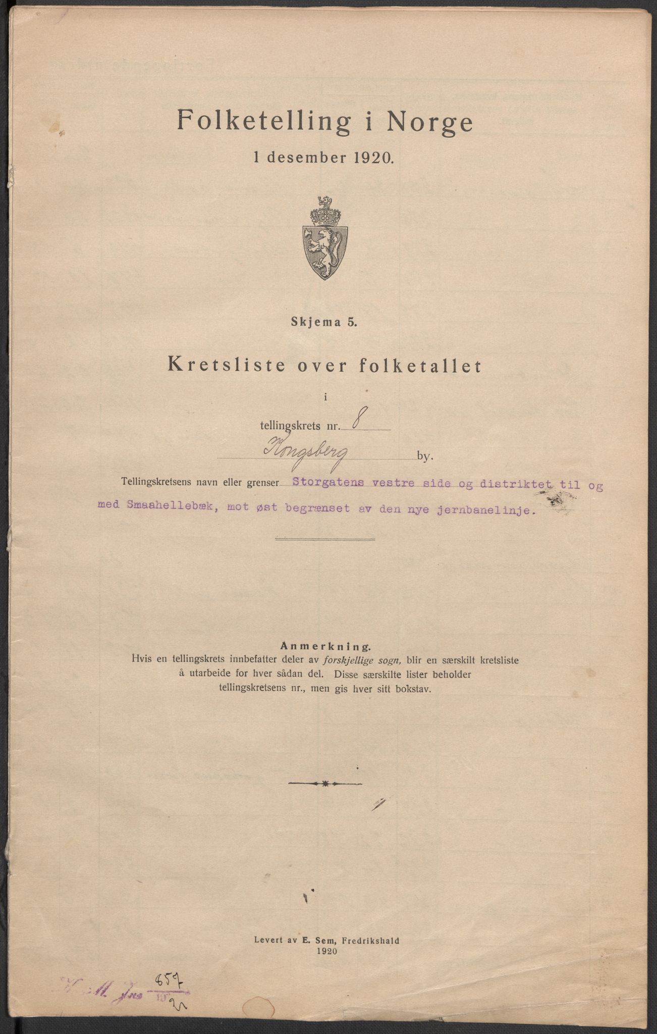 SAKO, 1920 census for Kongsberg, 1920, p. 30