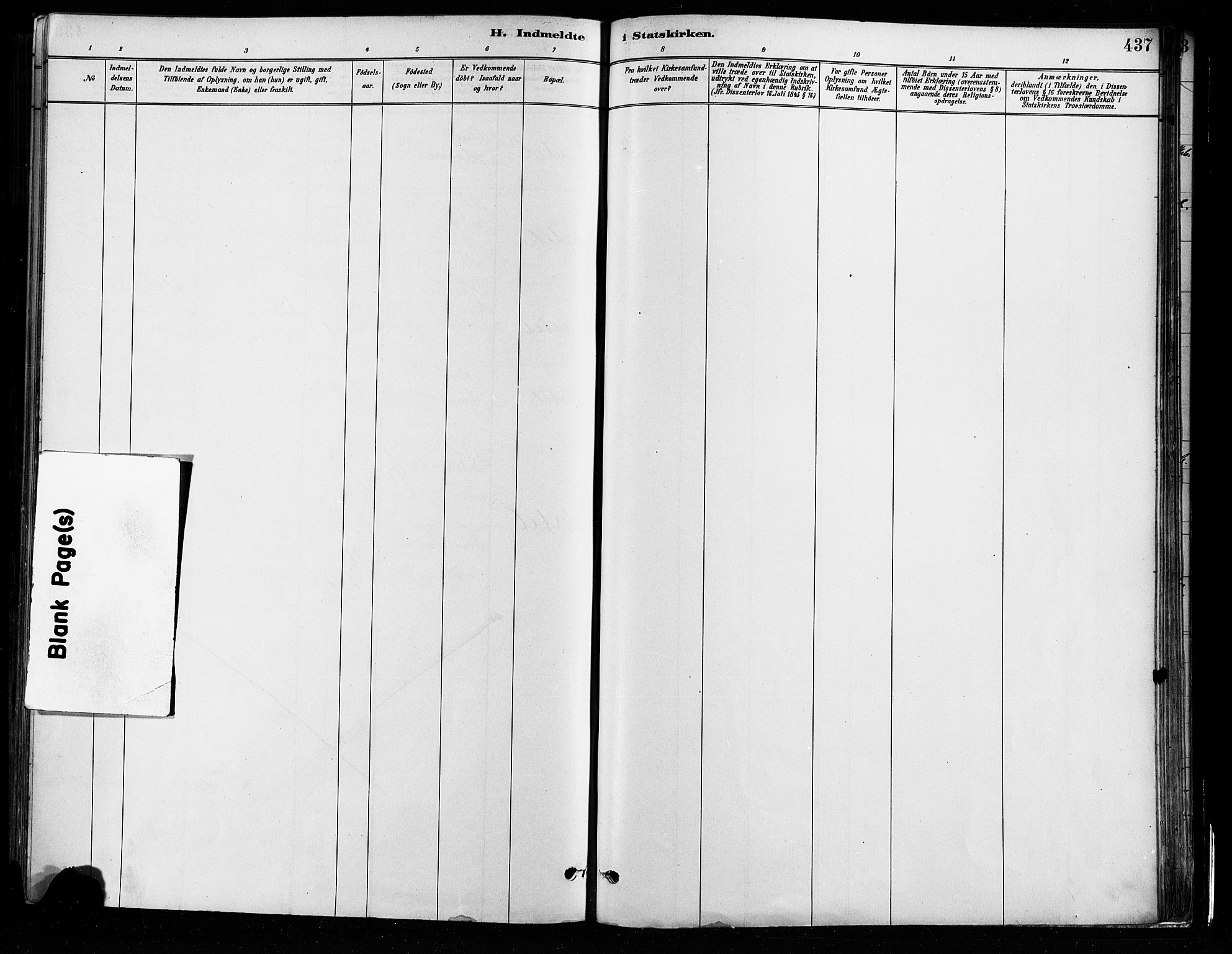 Grønland prestekontor Kirkebøker, SAO/A-10848/F/Fa/L0008: Parish register (official) no. 8, 1881-1893, p. 437
