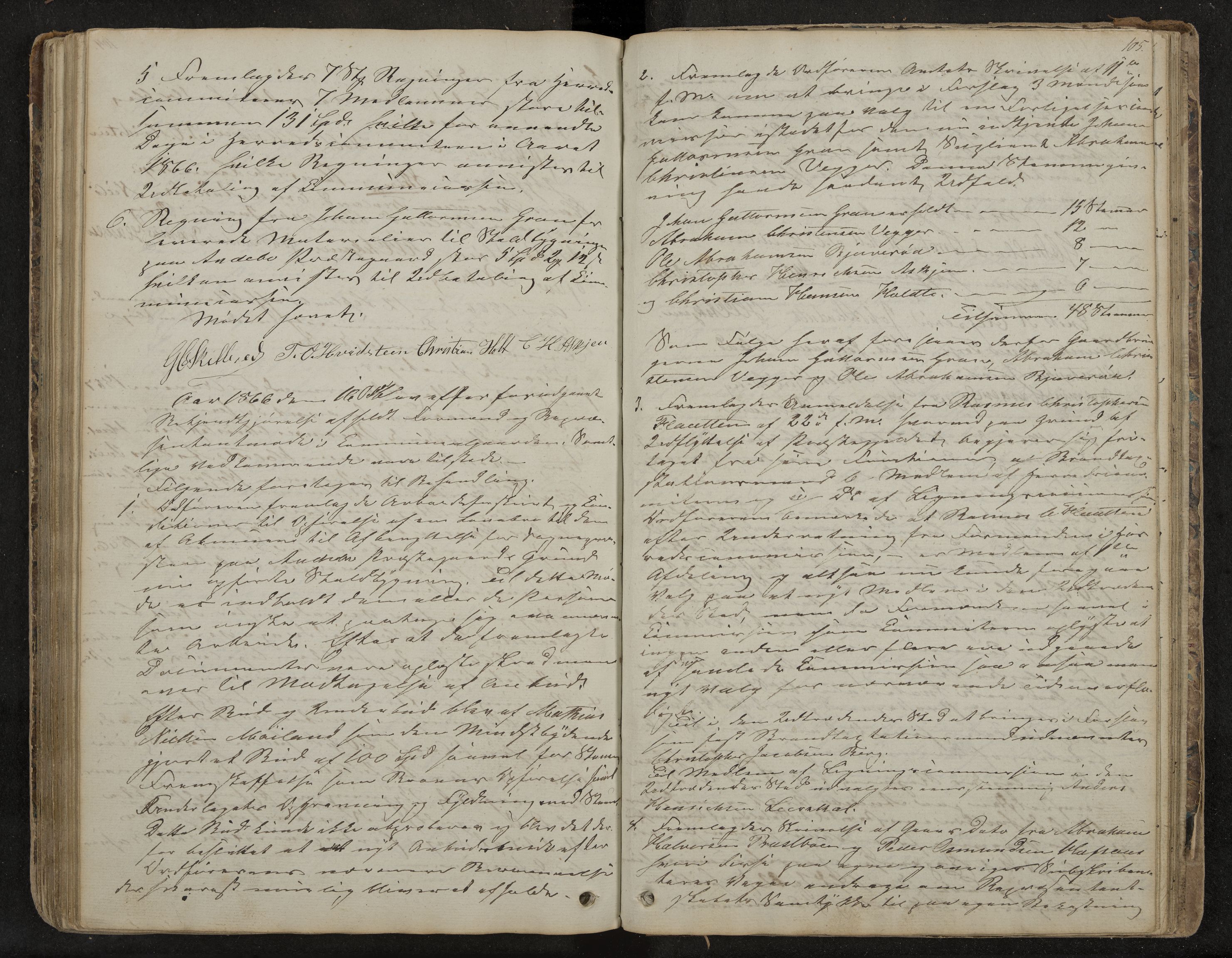 Andebu formannskap og sentraladministrasjon, IKAK/0719021-1/A/Aa/L0001: Møtebok med register, 1837-1869, p. 105