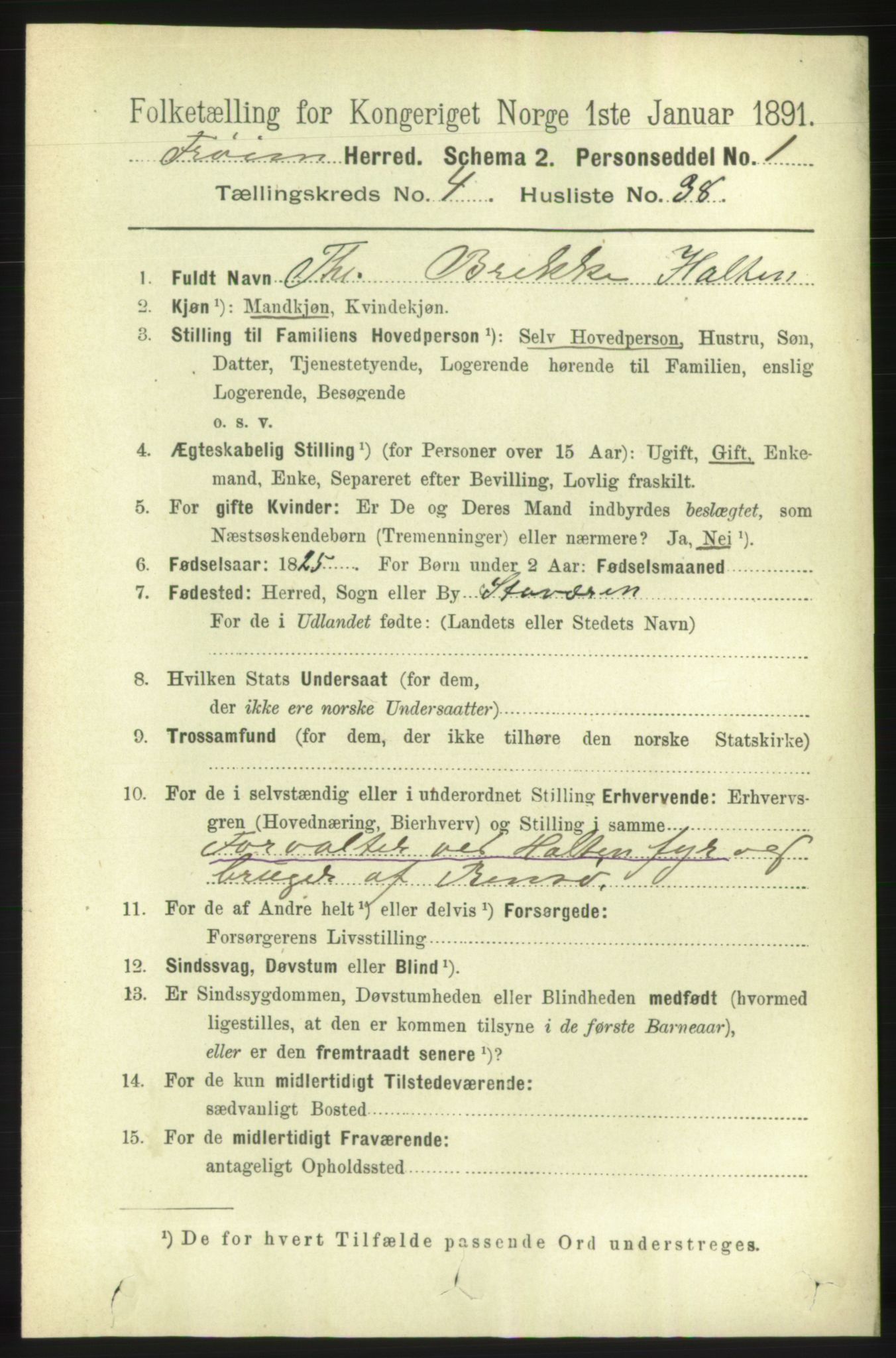 RA, 1891 census for 1619 Frøya, 1891, p. 3225