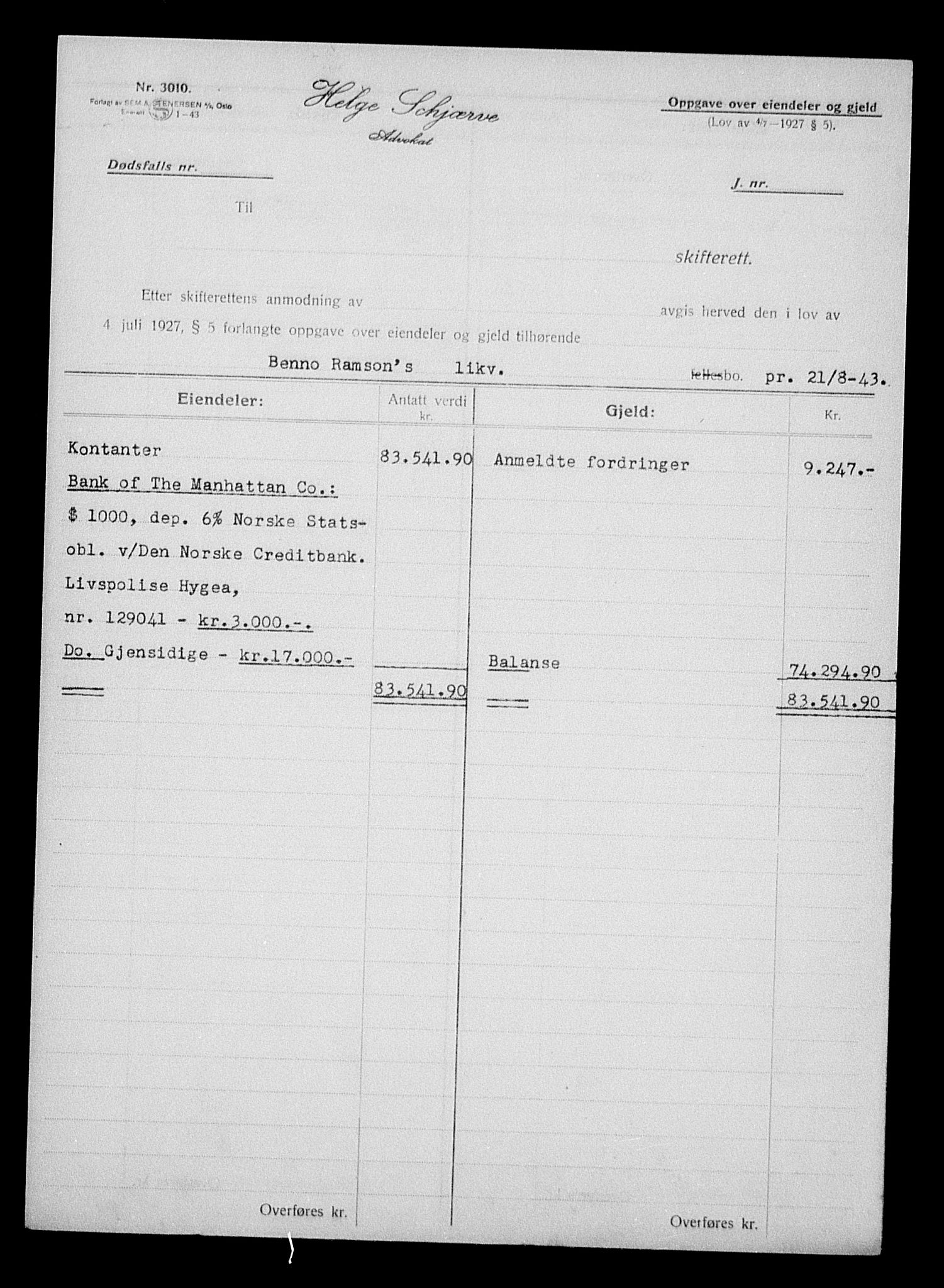 Justisdepartementet, Tilbakeføringskontoret for inndratte formuer, AV/RA-S-1564/H/Hc/Hcc/L0971: --, 1945-1947, p. 590