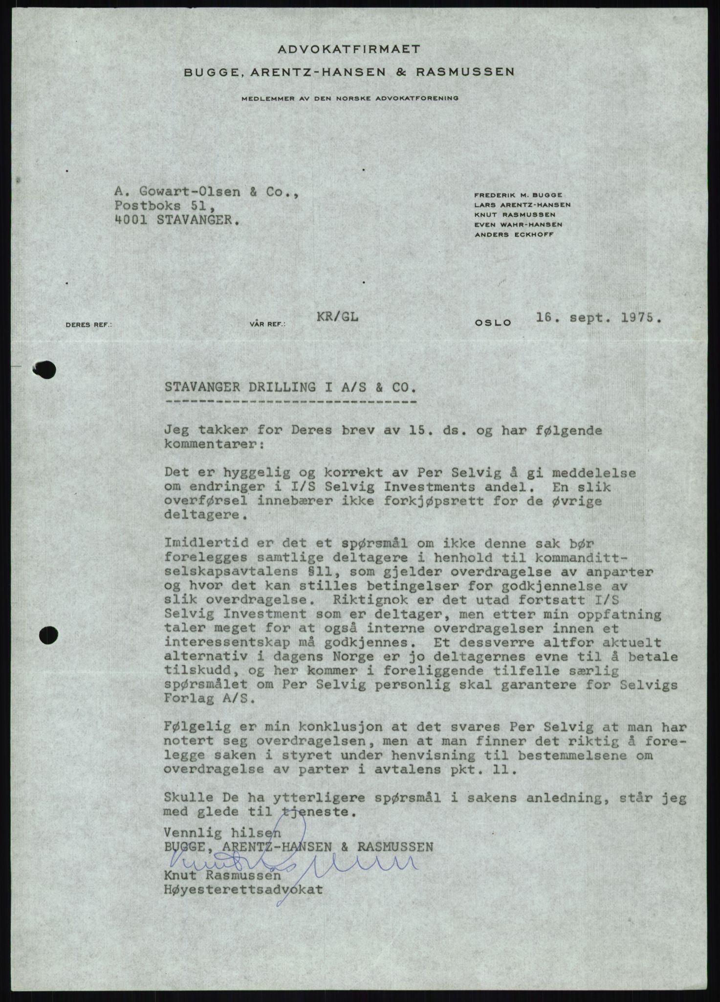 Pa 1503 - Stavanger Drilling AS, AV/SAST-A-101906/D/L0006: Korrespondanse og saksdokumenter, 1974-1984, p. 1078